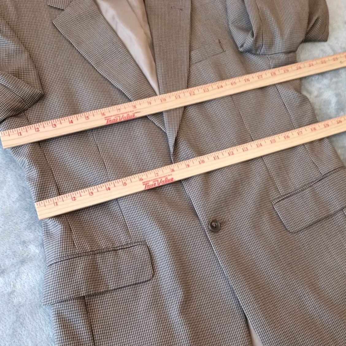 Jos. A. Bank Jos A Bank Blazer Mens 38 Beige Houndstooth Wool Two Button Single Vent Size 38R - 6 Thumbnail