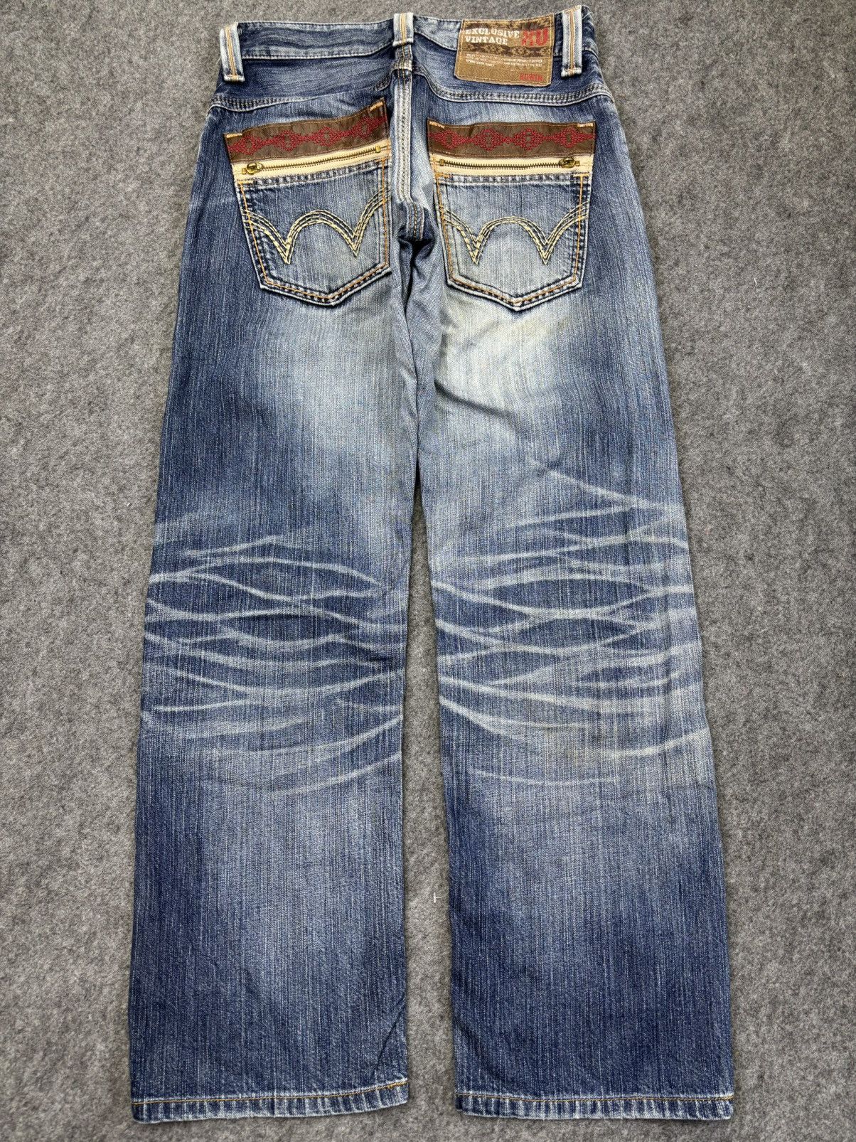 Edwin 💥Thrashed💥Wide Edwin Thrashed Style Distressed Denim F960 Size US 30 / EU 46 - 18 Thumbnail