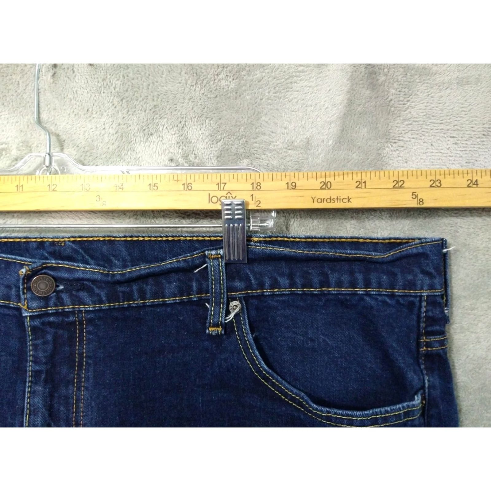 Levi's Levis 550 Jeans Mens 48x29 Blue Denim Relaxed Fit Tapered Leg Dark Wash Jeans Mens 48 Blue Denim Dark Wash Levi's 550 Relaxed Fit Tapered Jeans Size US 32 / EU 48 - 3 Thumbnail