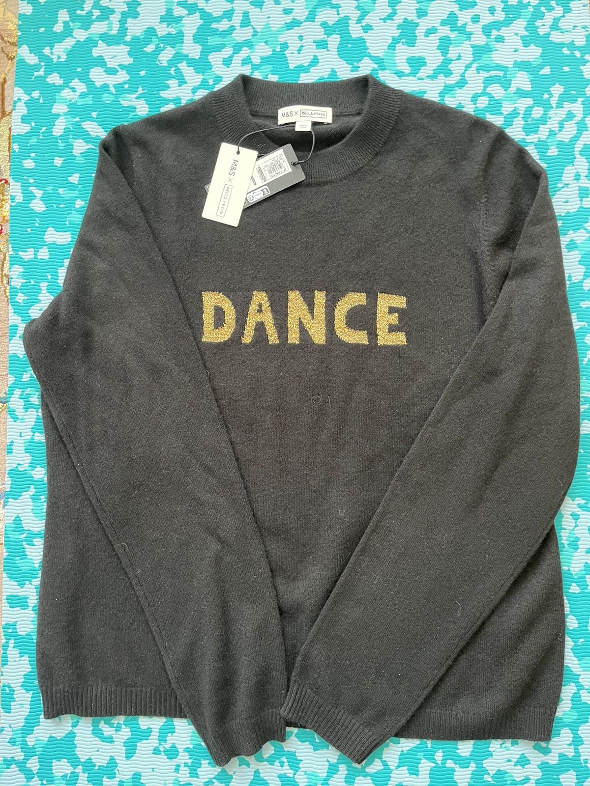 Bella Freud Dance gold/blk 100% cashmere sweater Size S / US 4 / IT 40 - 2 Thumbnail
