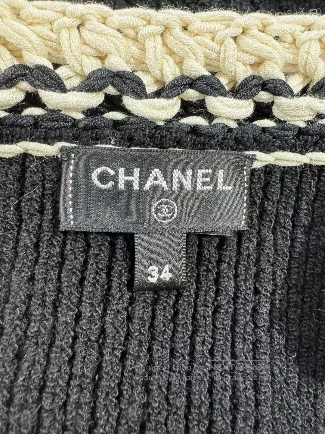 Chanel Chanel Black White Woven Trim Camisole Dress. Size XXS / US 00 / IT 34 - 5 Thumbnail