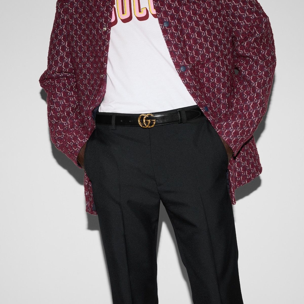 Gucci o1mt1gz0225 Size: 75 / GG Marmont Belt in Black Size 28 - 2 Thumbnail