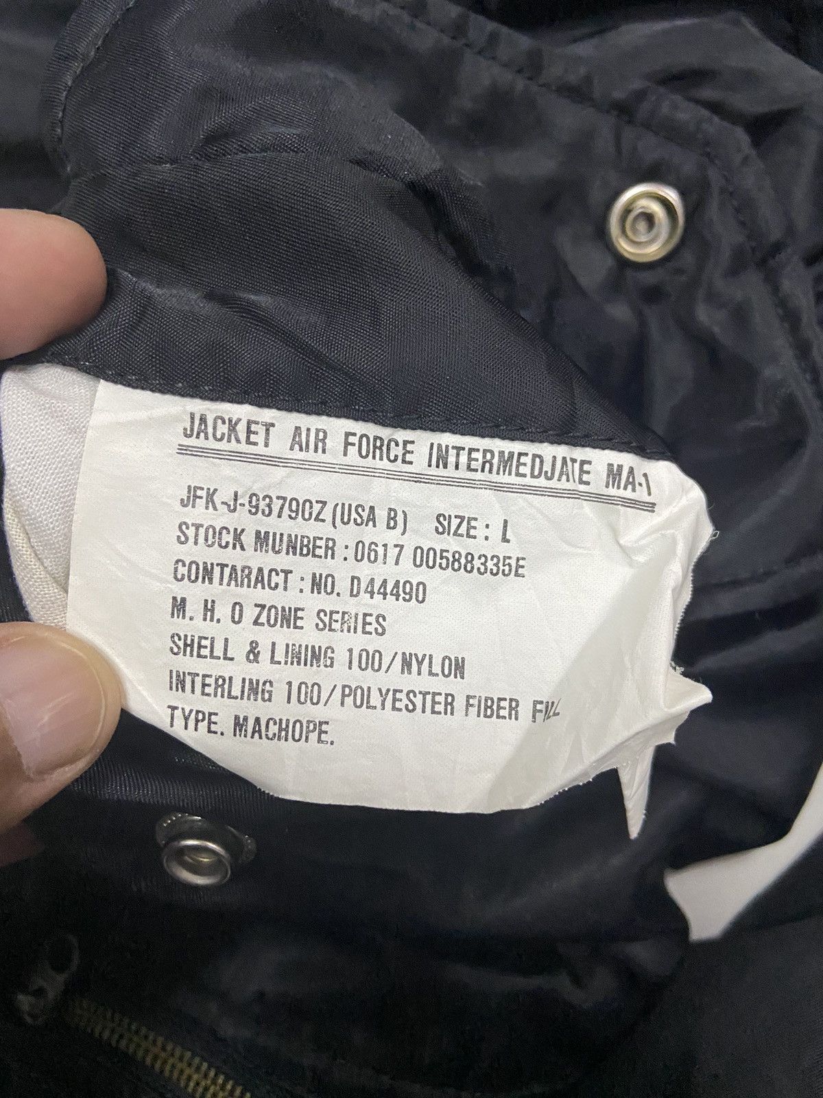 Vintage AIR FORCE INTERMEDIATE MA 1 MACHOPE ARMY JACKET Size US L / EU 52-54 / 3 - 10 Thumbnail