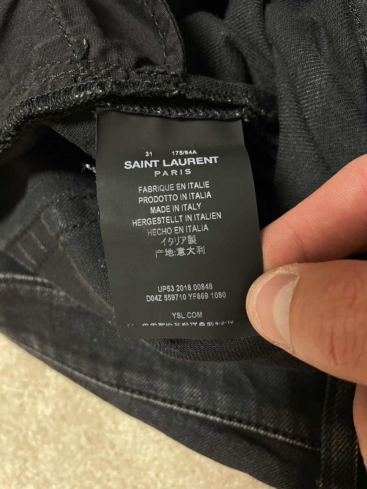 Saint Laurent Paris Saint Laurent Dark Grey Skinny Jeans Size US 31 - 7 Thumbnail