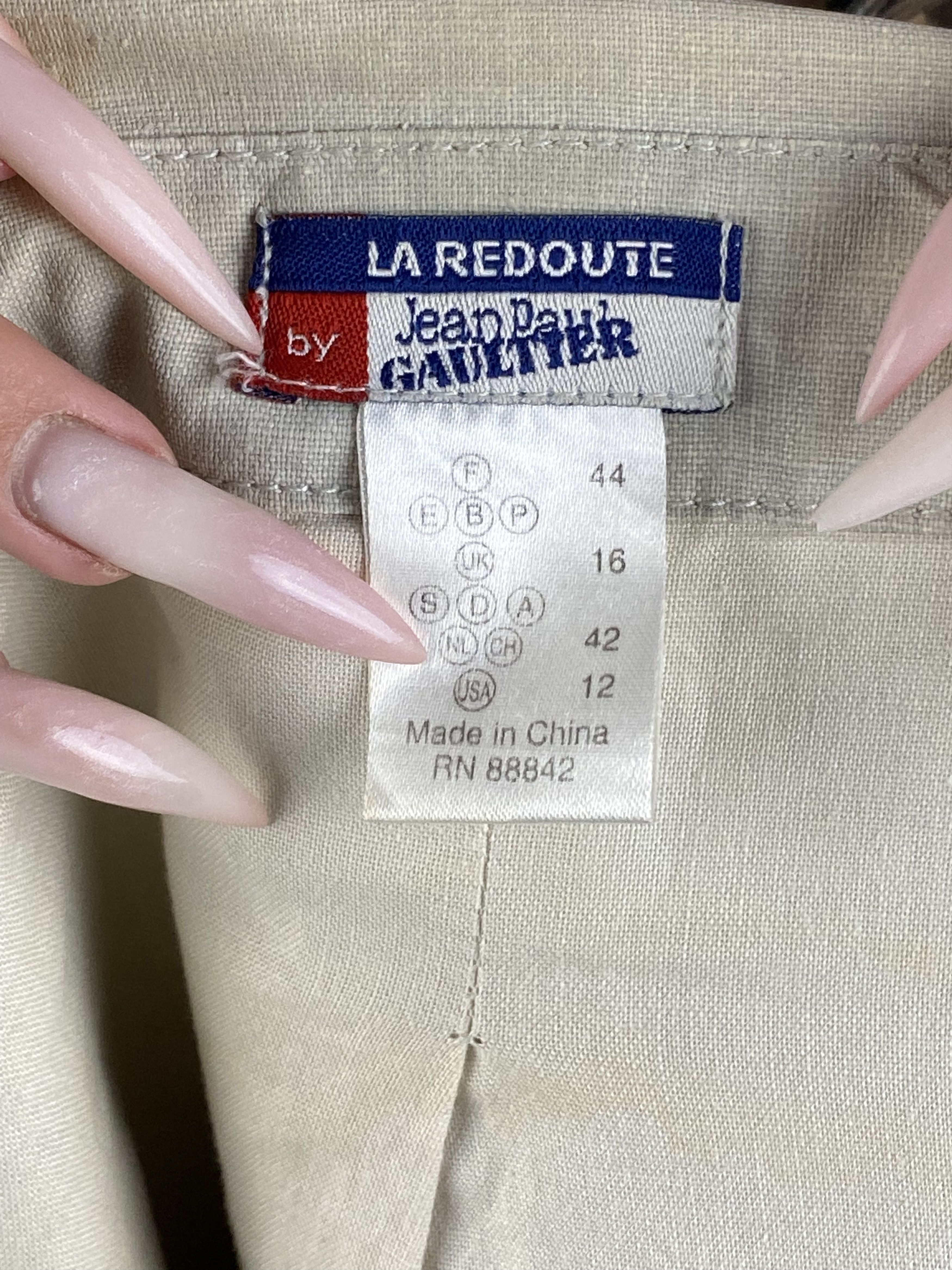 Jean Paul Gaultier × Vintage 90s Jean Paul Gaultier Vintage Women's Linen Trench Coat - L Size L / US 10 / IT 46 - 5 Thumbnail
