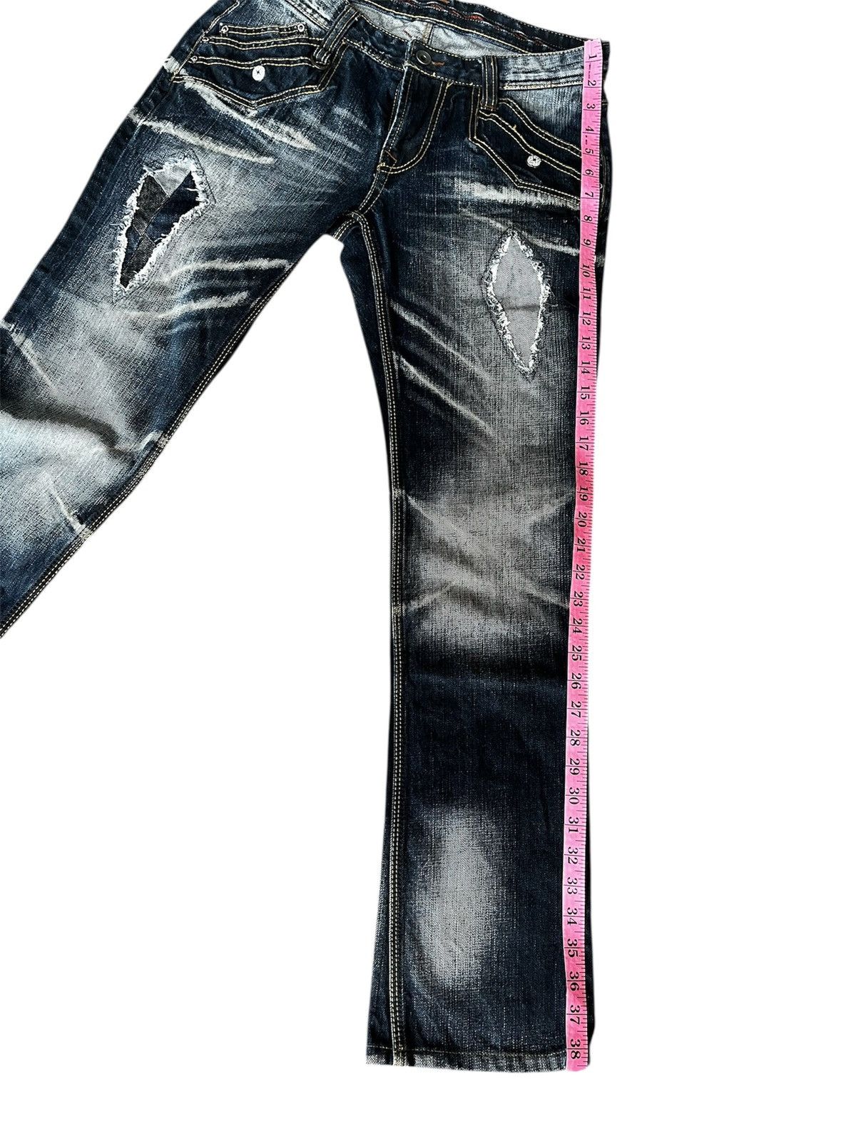 Nicole Club Nicole Club For Men Acid Wash Claw Mark Slim Flare Denim Size US 31 - 5 Thumbnail
