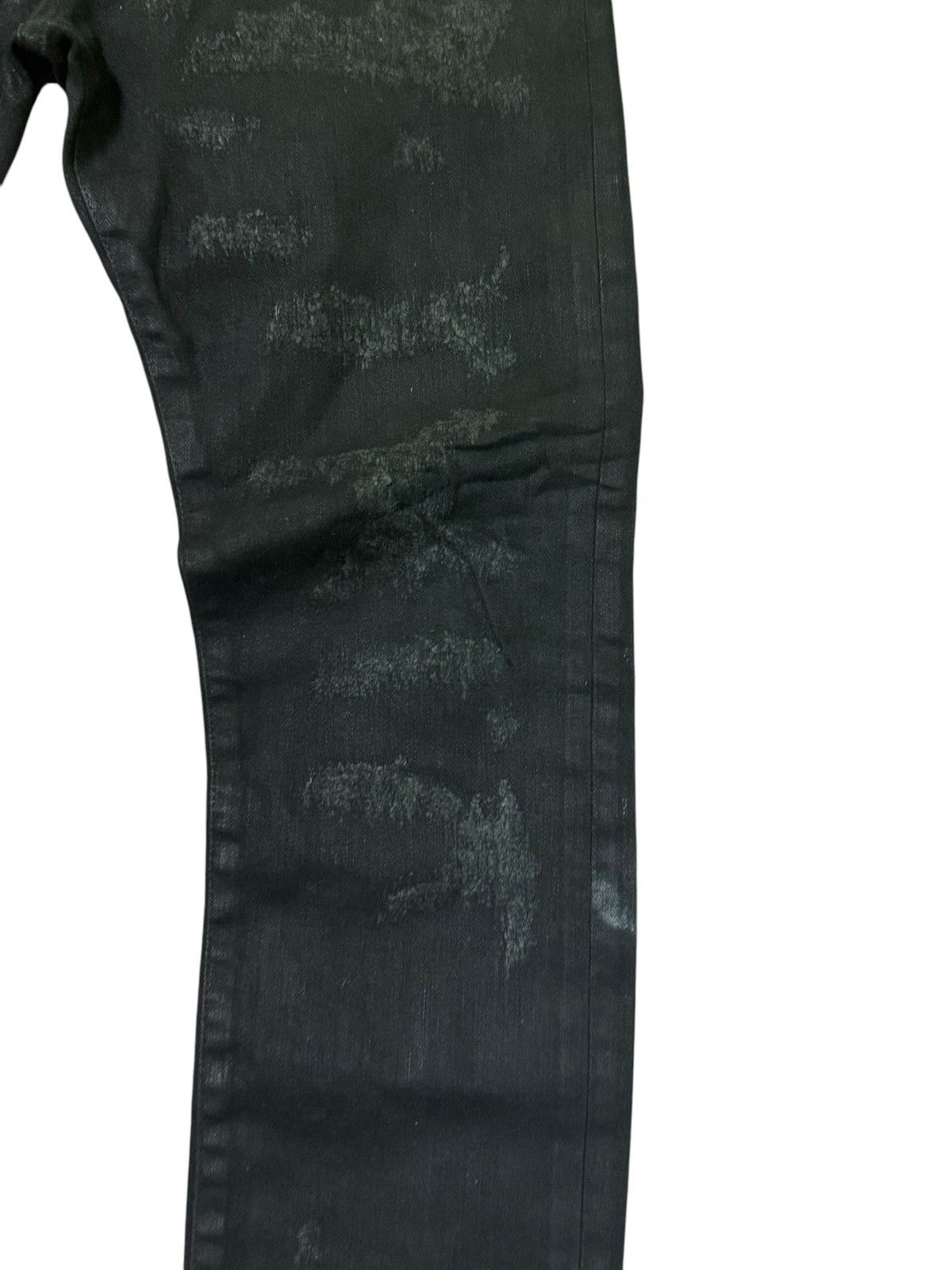 Vintage RARE ARCHIVE HL WAXED DAMAGE COATING SKIN SLIM DENIM Size US 31 - 8 Thumbnail