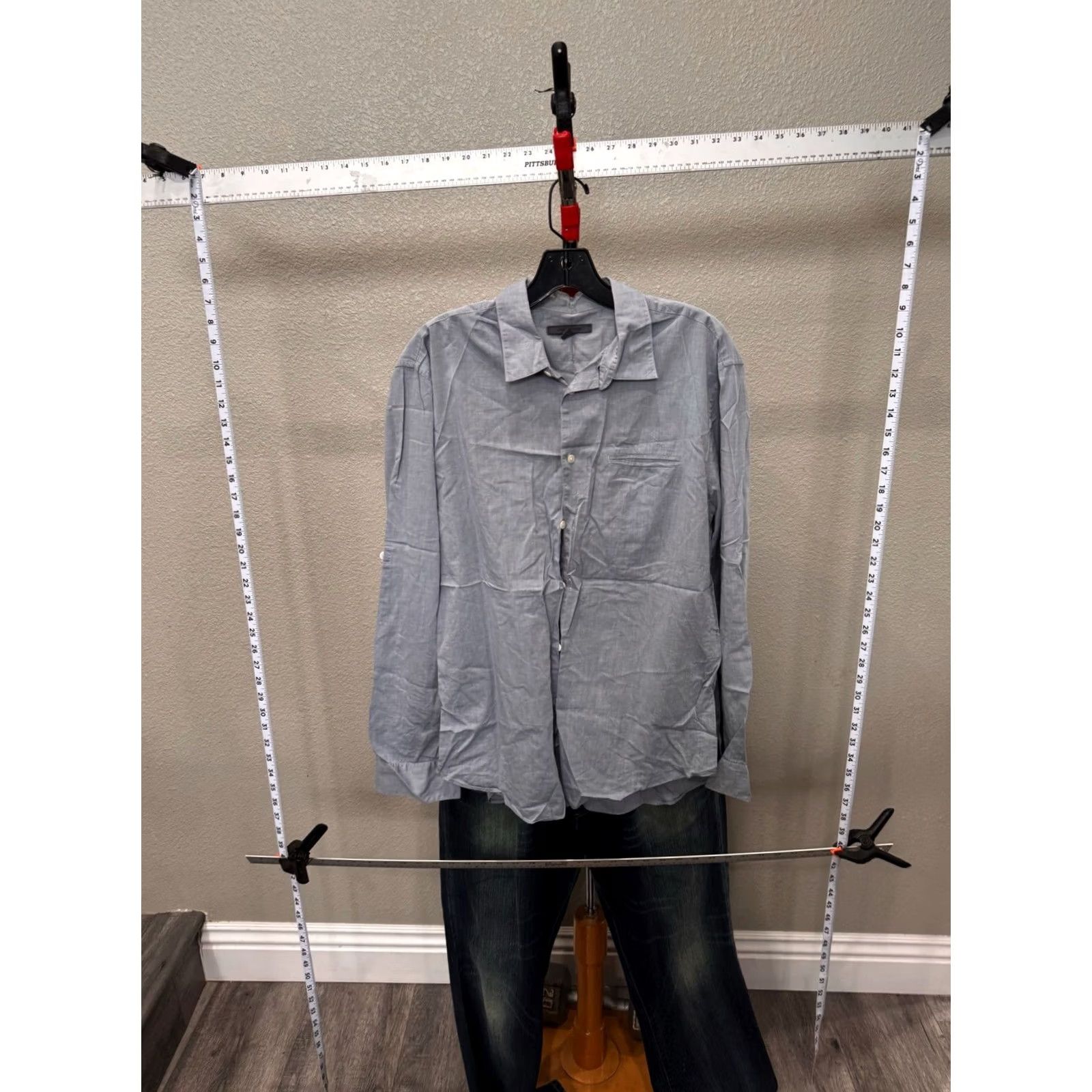 John Varvatos JOhn Varvatos Grayish Blue LONG SLEEVE SHIRT Large L Mens XS? Size US L / EU 52-54 / 3 - 3 Thumbnail