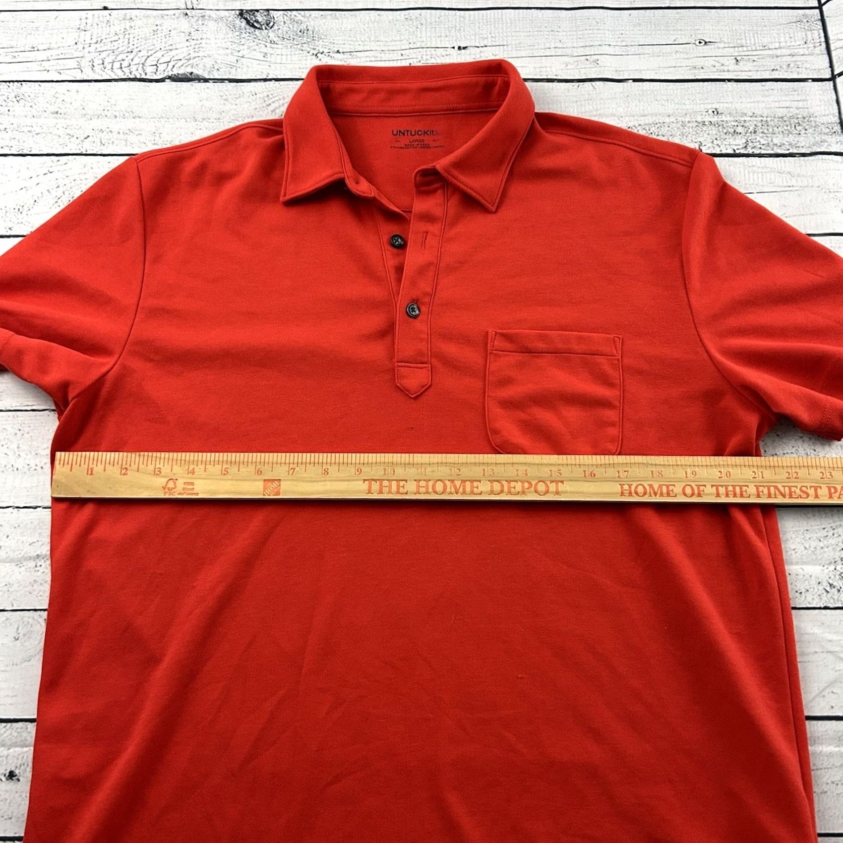 UNTUCKit UNTUCKit Short Sleeve Button-Up Polo Shirt Men's L Red Size US L / EU 52-54 / 3 - 5 Thumbnail