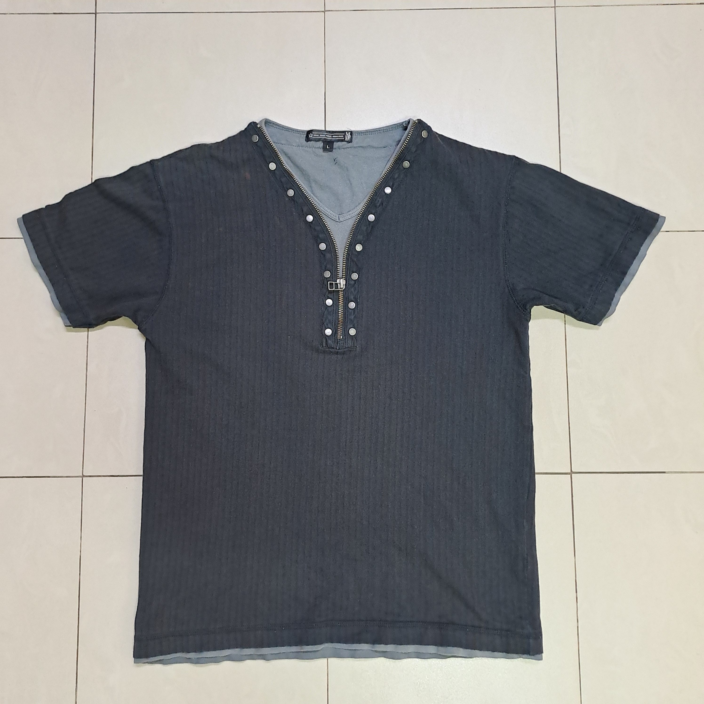 Japanese Brand Vintage Studded Double T Shirt Size US M / EU 48-50 / 2 - 1 Thumbnail