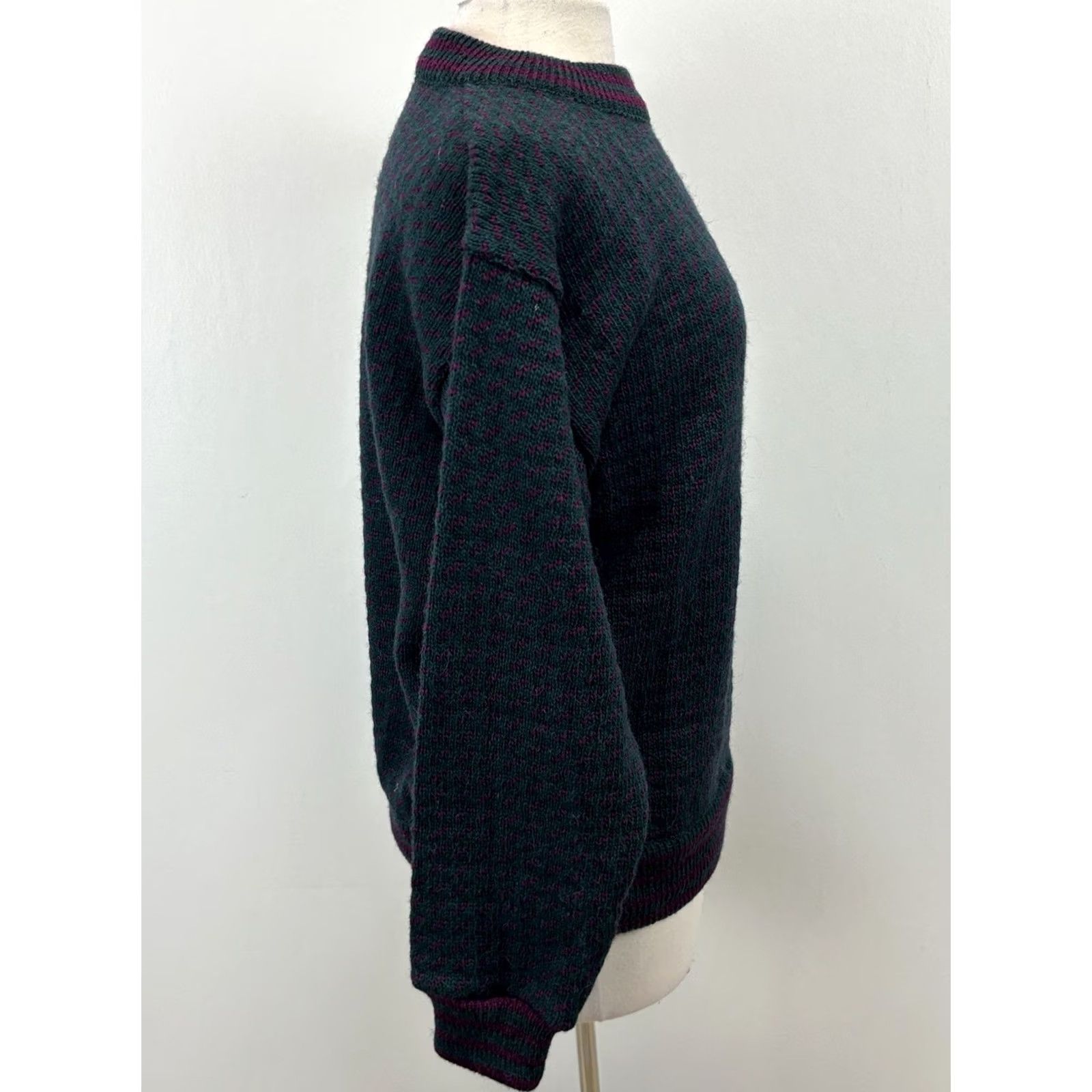 Vintage VINTAGE L.L.Bean Norwegian Sweater Birds Eye Wool Blend Large Womens 80s Crewneck Pullover Knit Wool Fall Winter Crew Neck Shirt Woman Size L / US 10 / IT 46 - 4 Thumbnail