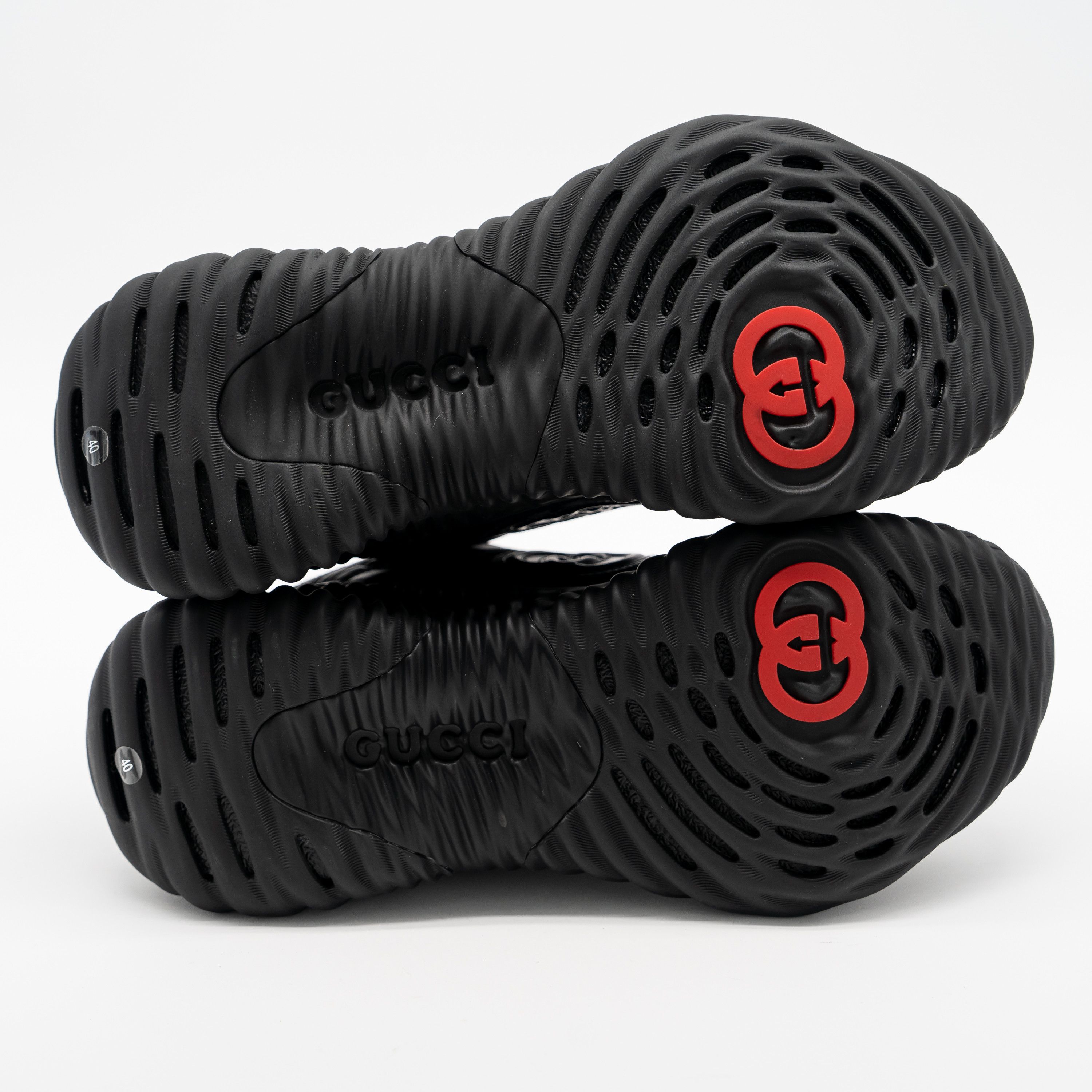 Gucci 40G 10 US Gucci Ripple Sneakers Triple Black Leather GG Size US 10 / IT 40 - 6 Thumbnail