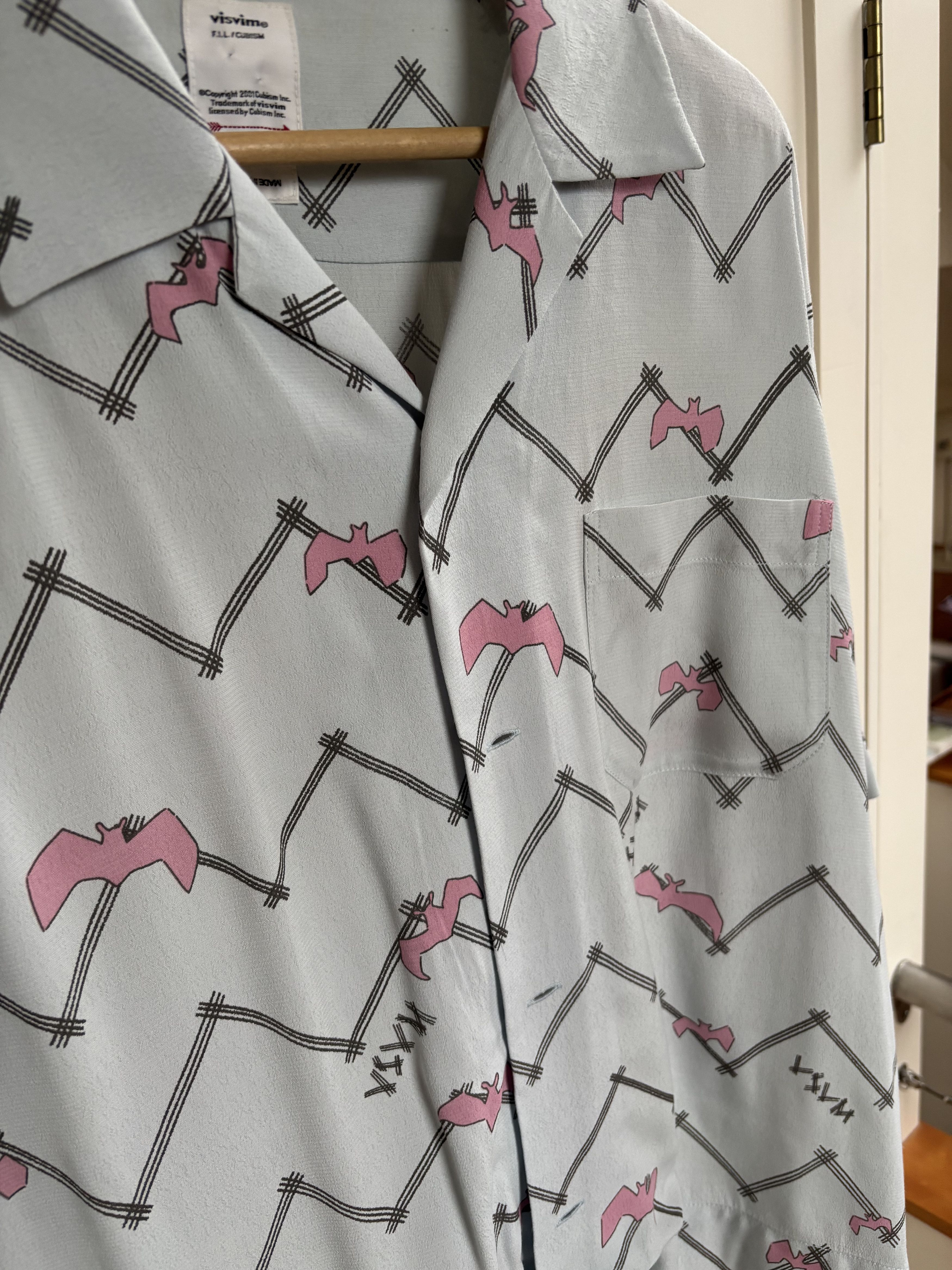 Visvim Copa Bat Print Crepe Camp Collar Shirt Size US M / EU 48-50 / 2 - 2 Thumbnail
