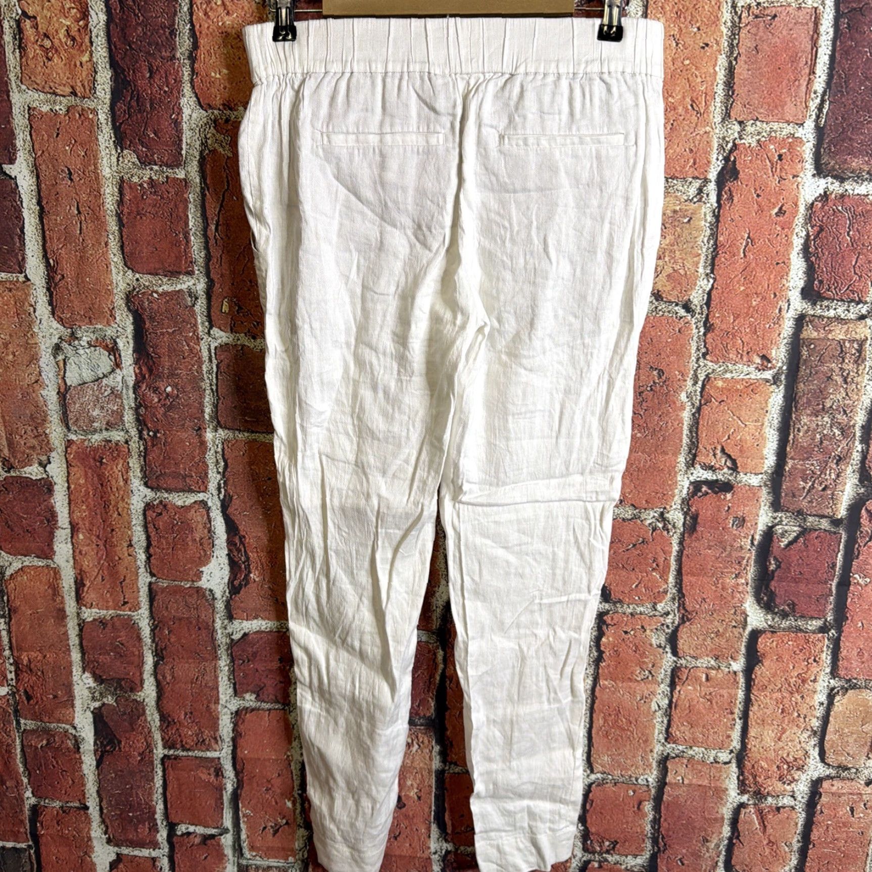 Theory Theory Pants Womens Size 4 Linen Viscose Blend Belted White Size 27" / US 4 / IT 40 - 3 Thumbnail