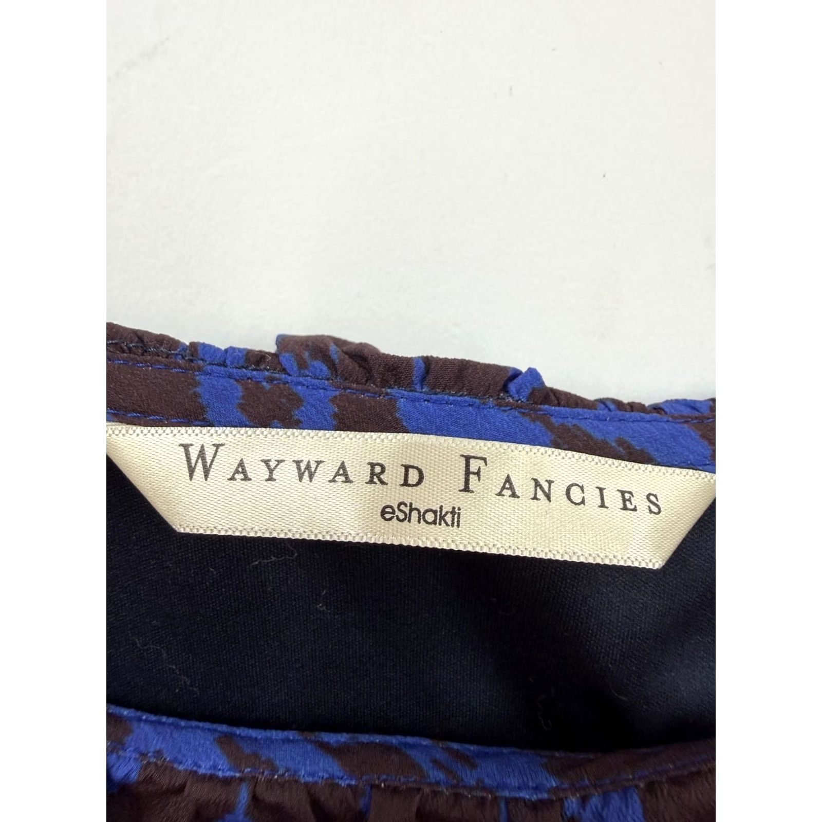 Vintage Wayward Fancies Dress Womens Medium Blue Geometric Strapless Hi-Low Pockets Size M / US 6-8 / IT 42-44 - 4 Thumbnail