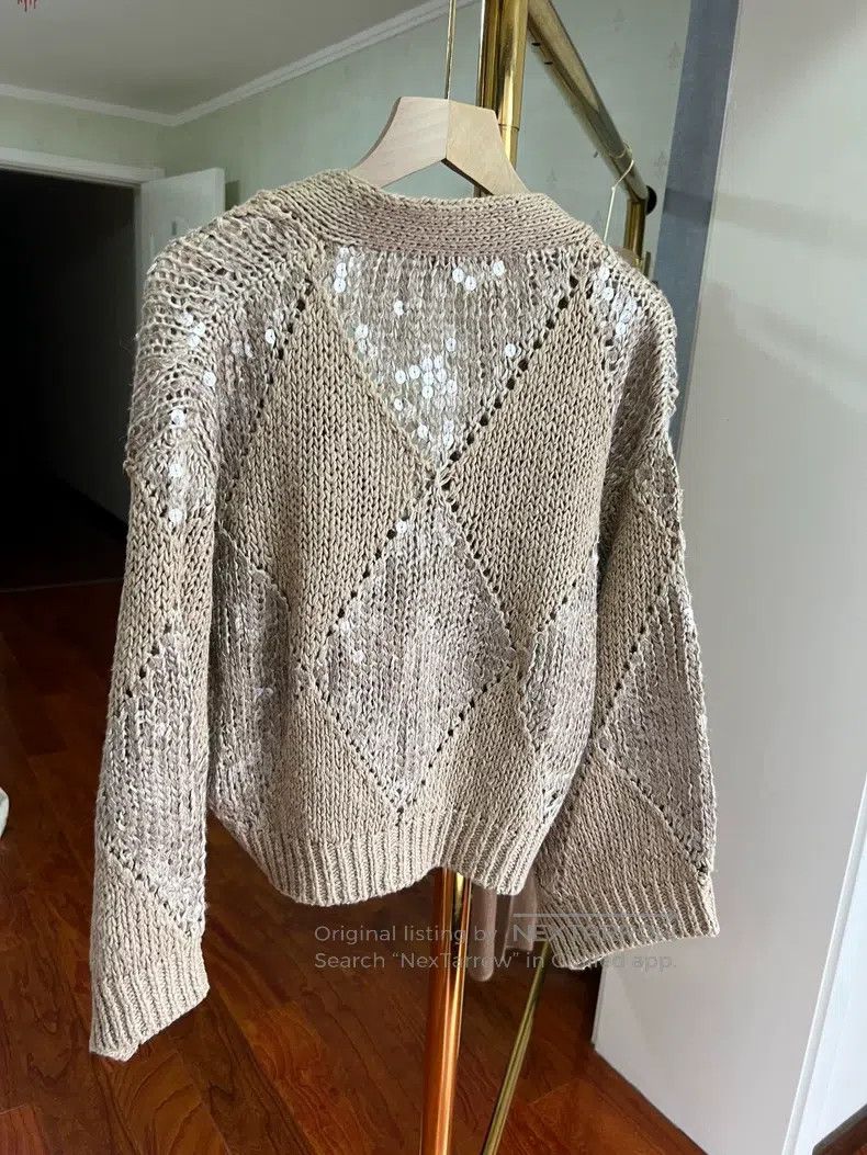 Brunello Cucinelli Brunello Cucinelli Glitter Cardigan Size S / US 4 / IT 40 - 4 Thumbnail