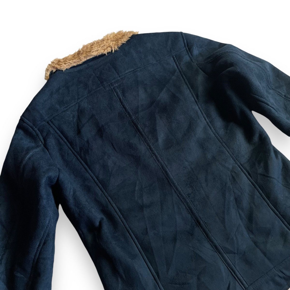 If Six Was Nine × Le Grande Bleu (L.G.B.) × Nicole Club 🇯🇵 NICOLE CLUB FOR MEN SUEDE FAUX FUR BUTTON UP JACKET Size US M / EU 48-50 / 2 - 10 Thumbnail