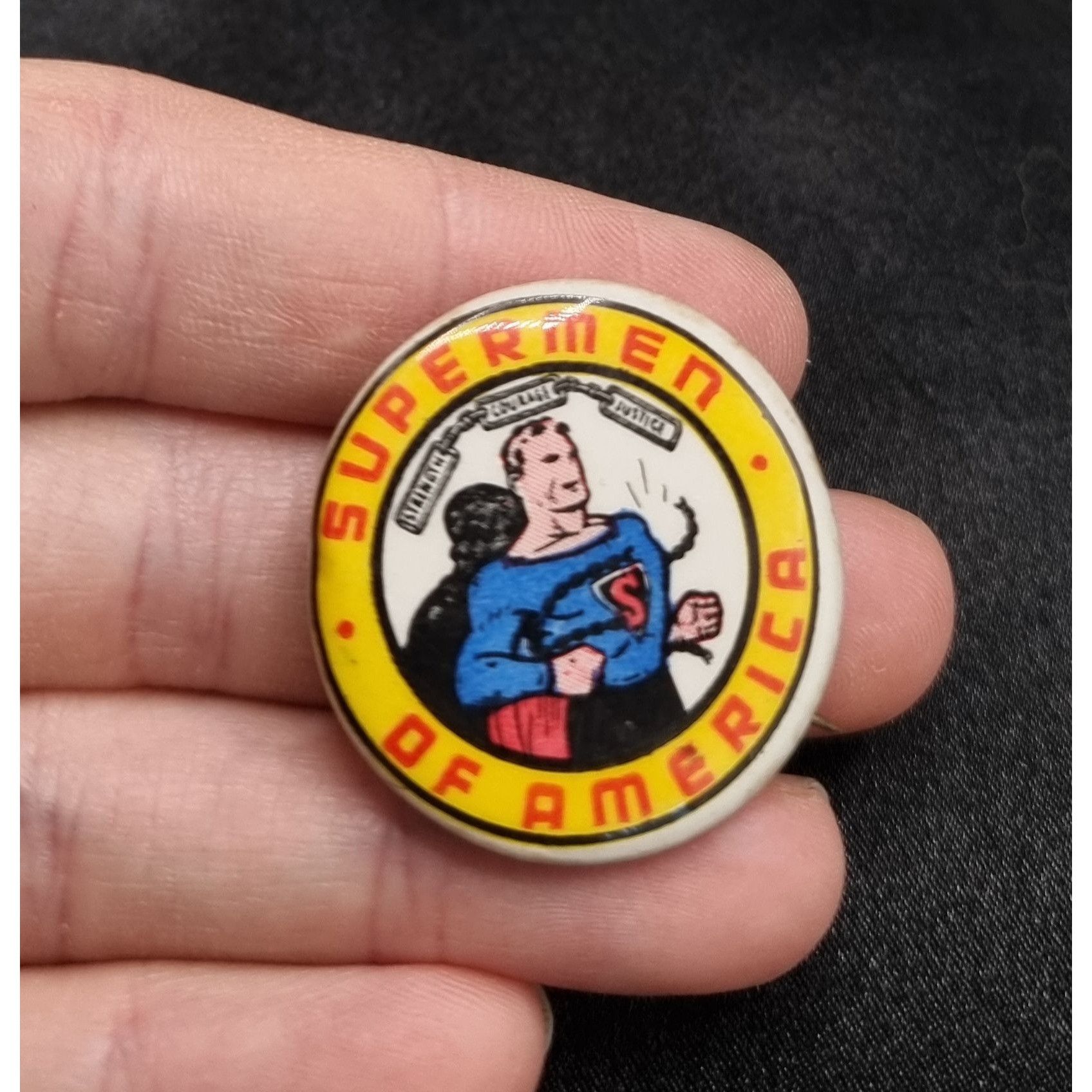 Vintage Vintage 1940s Supermen Of America Pinback Button Size ONE SIZE - 4 Thumbnail