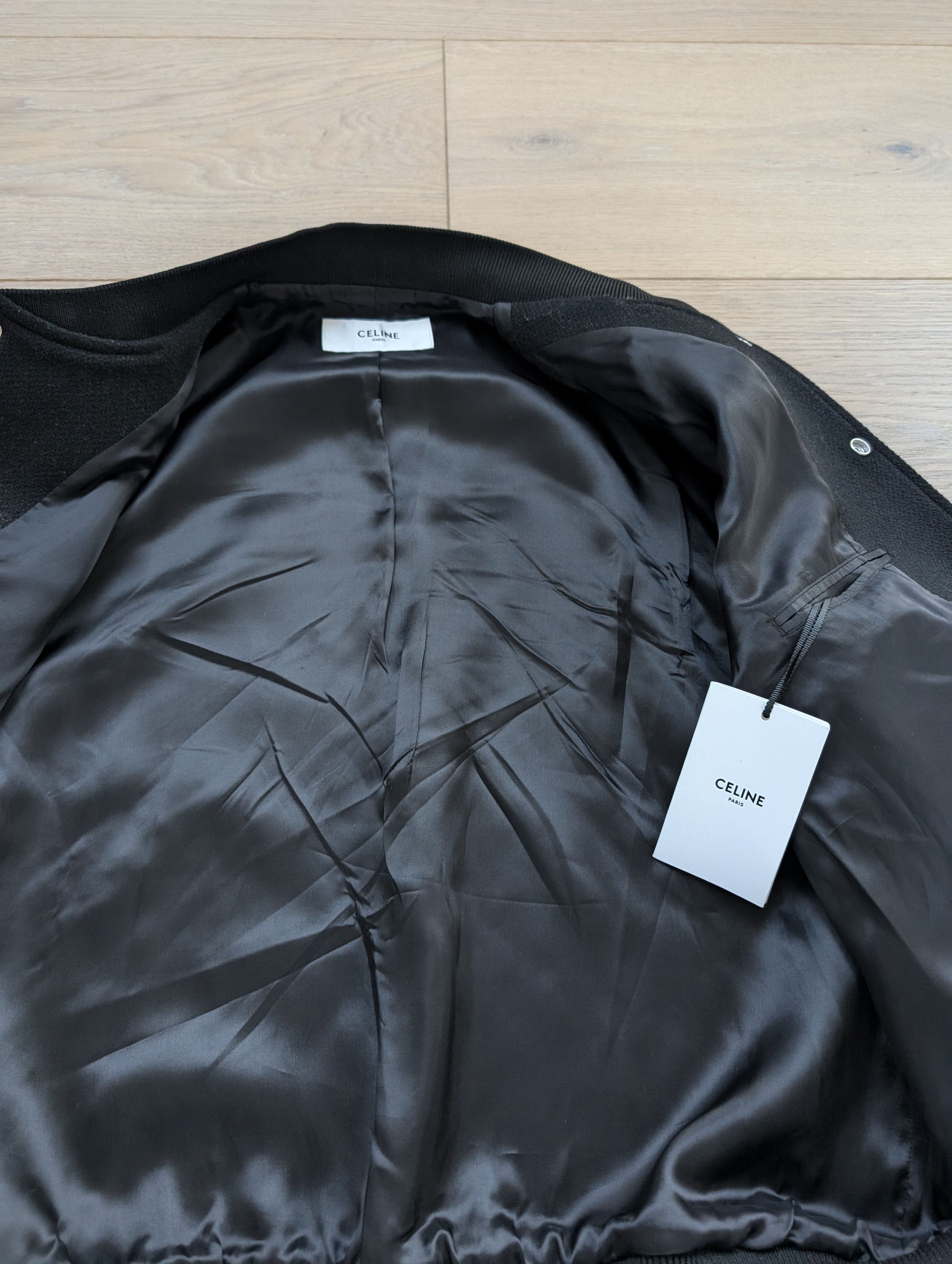 Celine Celine Homme Leather Trimmed Virgin Wool Varsity Jacket Size US M / EU 48-50 / 2 - 2 Thumbnail