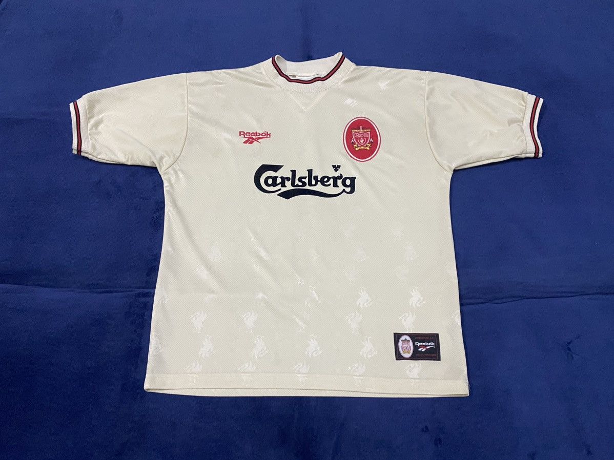 Reebok × Vintage Very Rare Vintage 96' 97' Liverpool Away Kit Size US XL / EU 56 / 4 - 2 Thumbnail