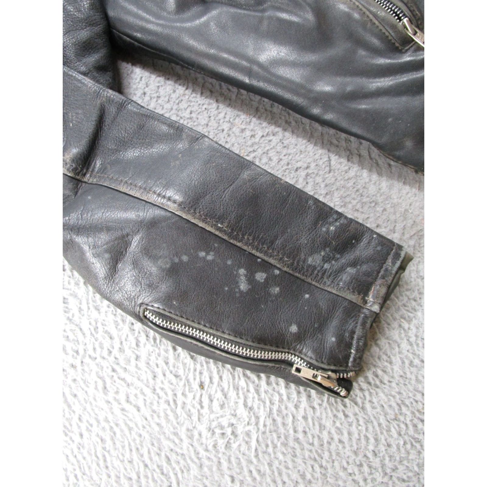 Harley Davidson VINTAGE Harley-Davidson Motorcycle Jacket Mens 50T Leather Black Wide Wing Collar Jacket Size US M / EU 48-50 / 2 - 6 Thumbnail