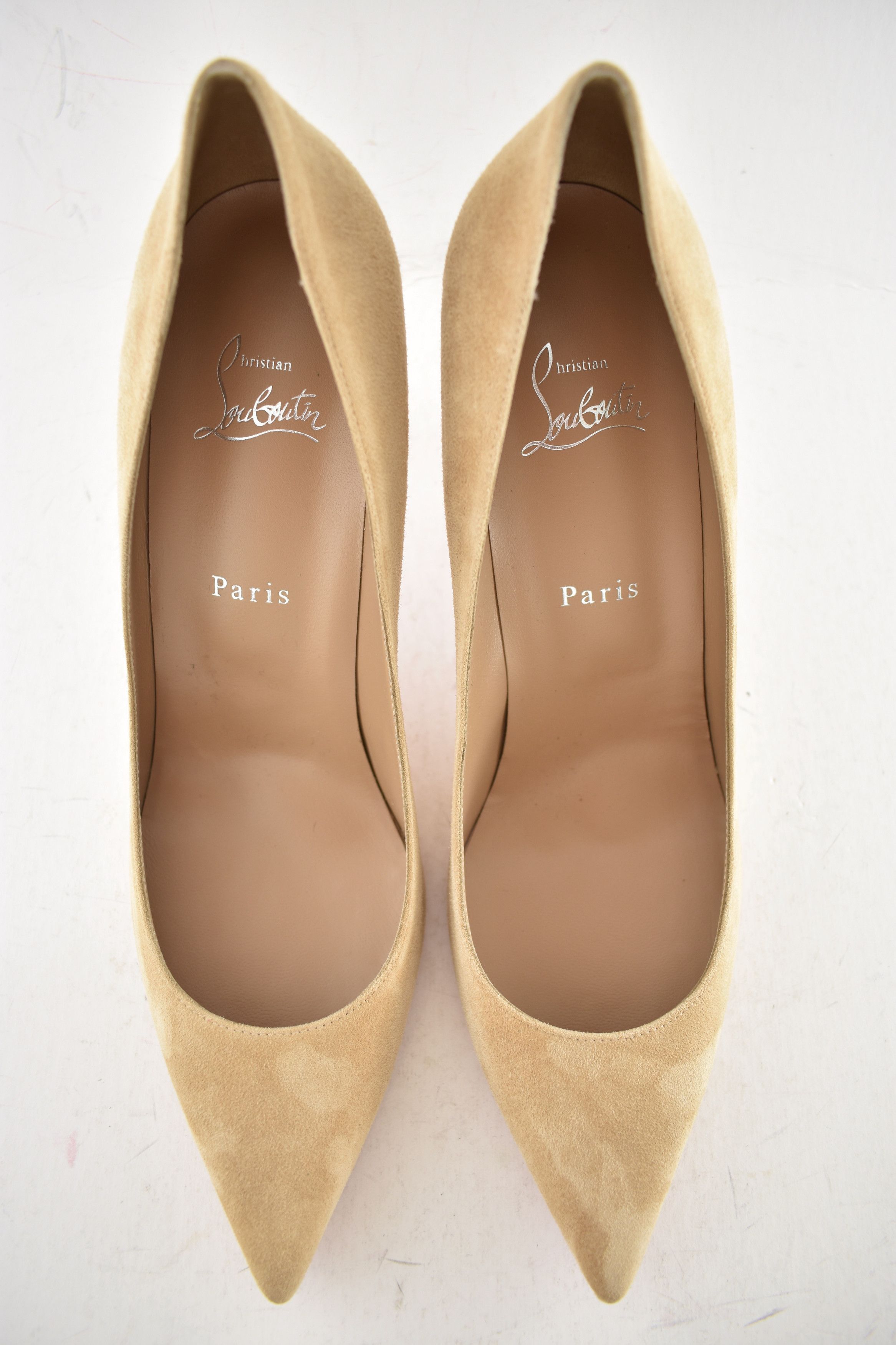 Christian Louboutin Kate 85 Lionne Beige Suede Classic Pointed Toe Heel Pump 42 Size US 12 / IT 42 - 8 Thumbnail