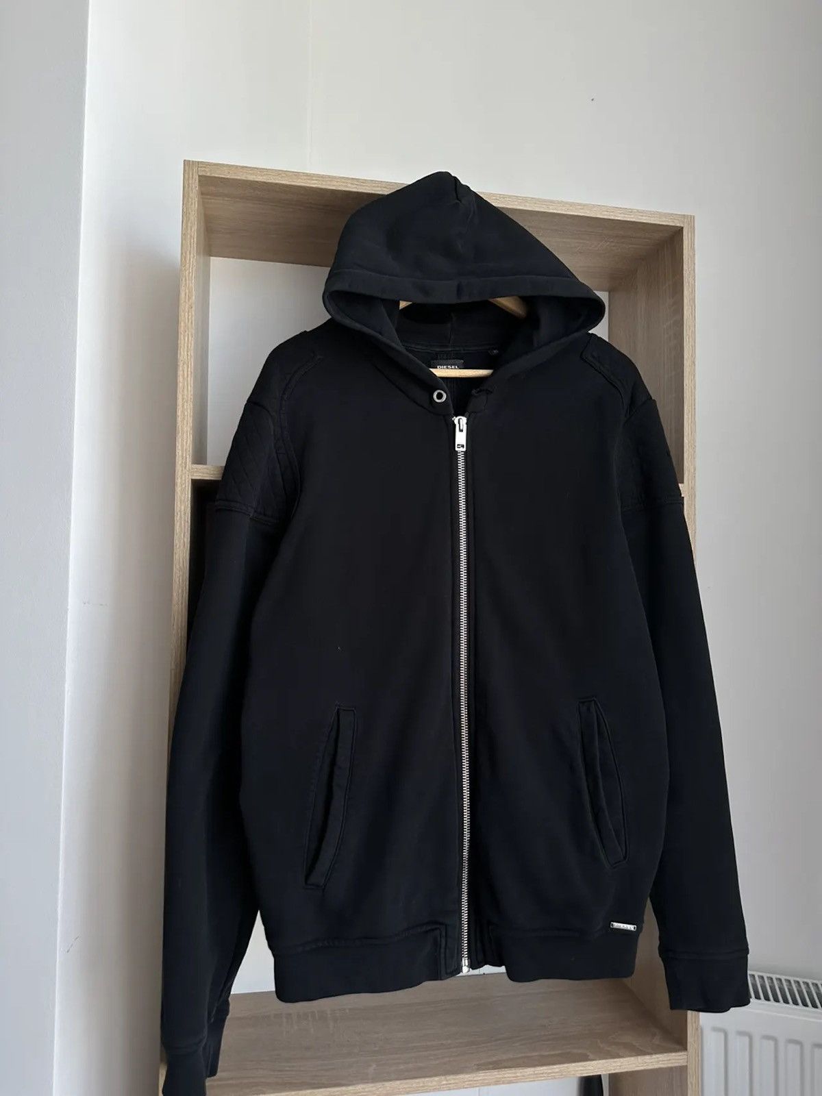 Vintage Stiff Zip Hoodie Diesel Black display picture 1