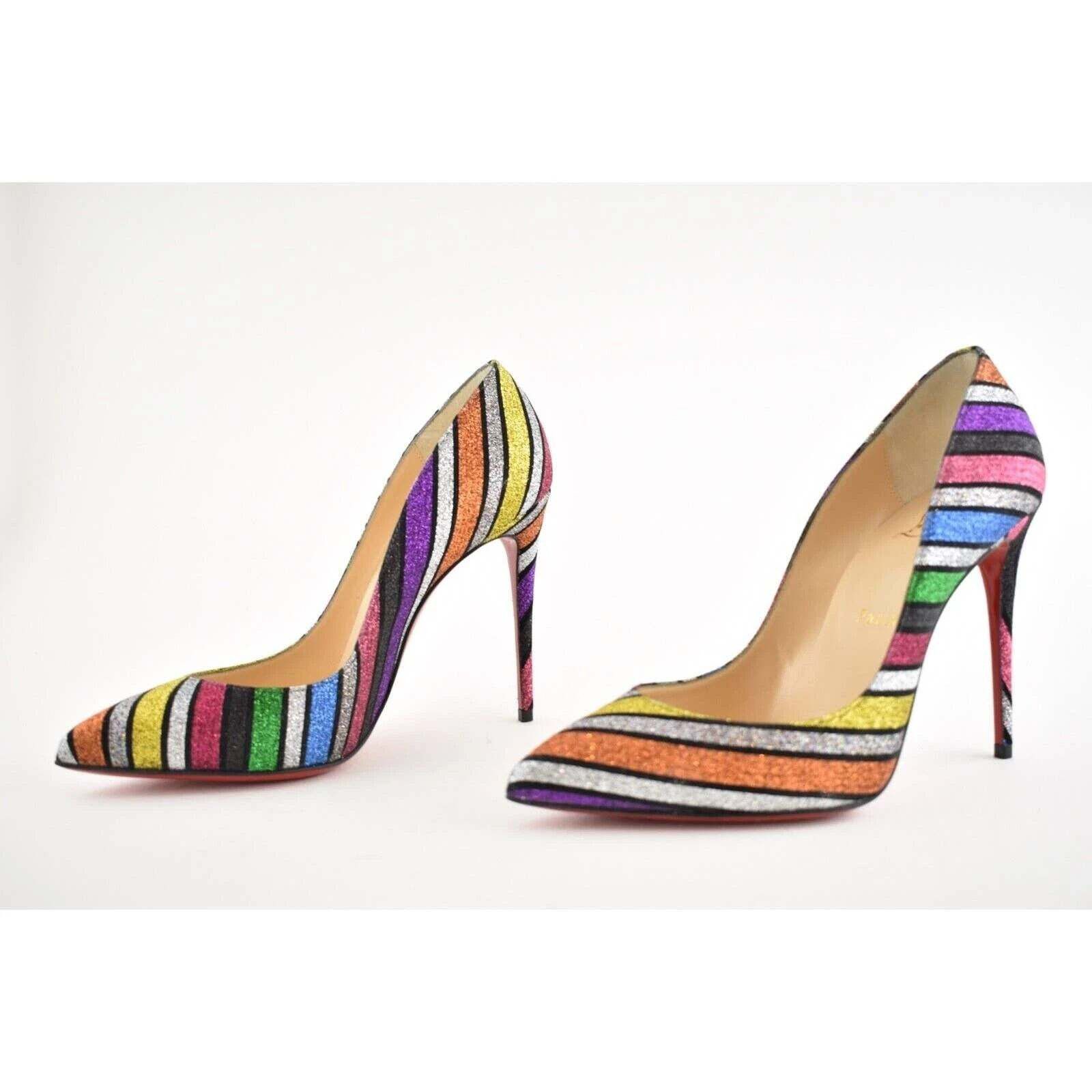 Christian Louboutin Christian Louboutin Pigalle Follies Stripy Glitter Stripe Size US 7 / IT 37 - 9 Thumbnail