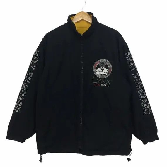 Vintage Vintage LYNX USA SPORTS Cartoon Reversible Fleece Jacket Size L / US 10 / IT 46 - 2 Thumbnail