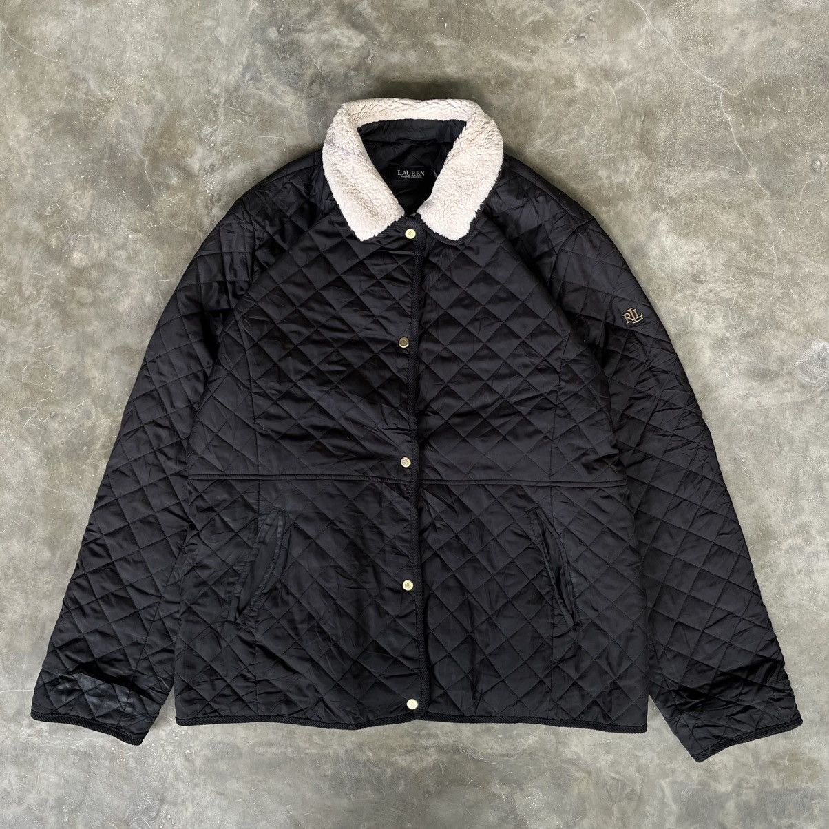 Ralph Lauren Vintage Ralph Lauren Quilted Neck Sherpa Jacket Size US XL / EU 56 / 4 - 1 Thumbnail