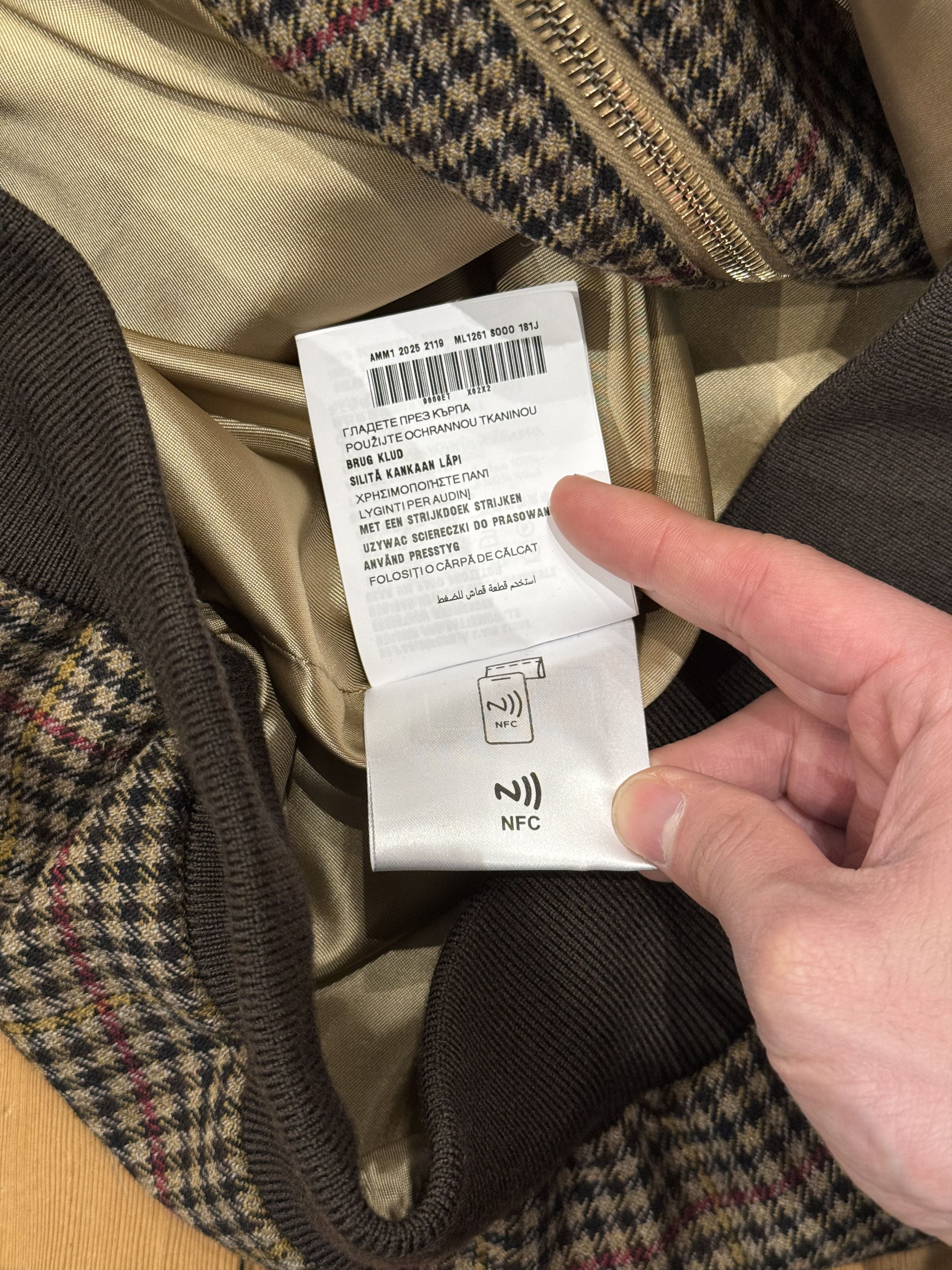 Miu Miu MIU MIU FW25 HOUNDSTOOTH CHECK BLOUSON JACKET ‘BROWN’ Size US L / EU 52-54 / 3 - 8 Thumbnail