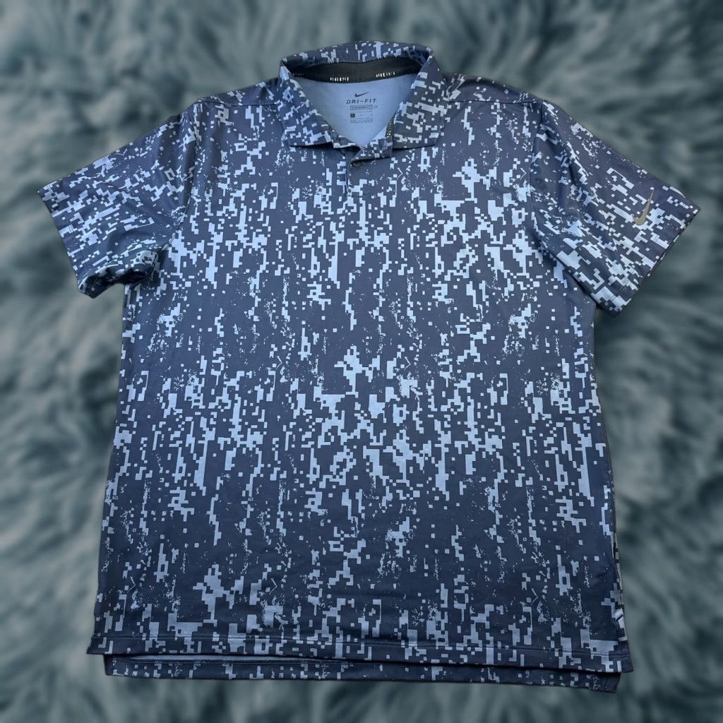 Nike Nike Polo Shirt Mens Large Blue Vapor Digital Camo Dri Fit Golf Geometric Shirt Polo Mens Large Blue Vapor Digital Camo Dri Fit Geometric Size US L / EU 52-54 / 3 - 1 Thumbnail