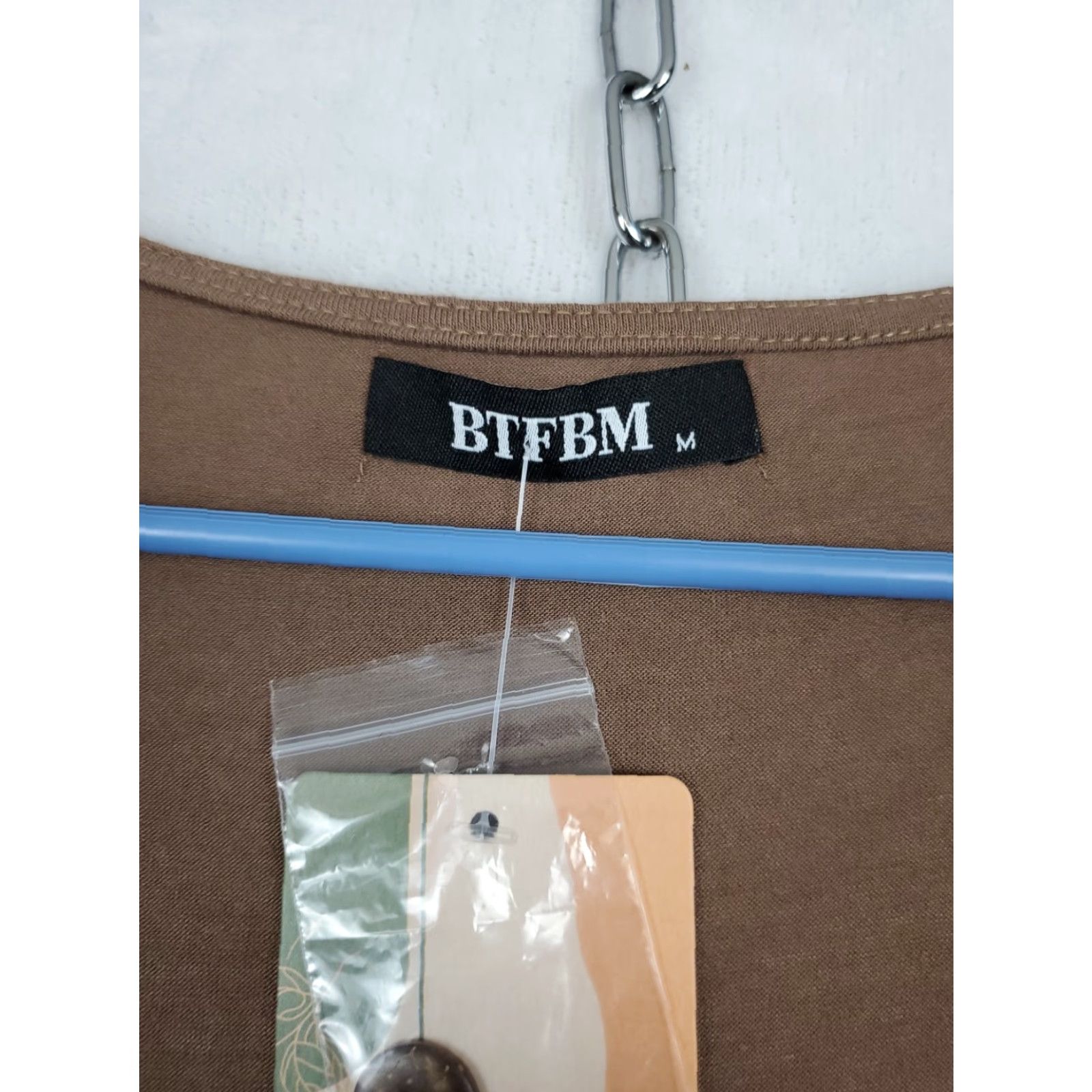 Vintage BTFBM Midi Shirt Dress Button Front Long Sleeve Ruched Waist Brown Womens Size M Size M / US 6-8 / IT 42-44 - 6 Thumbnail