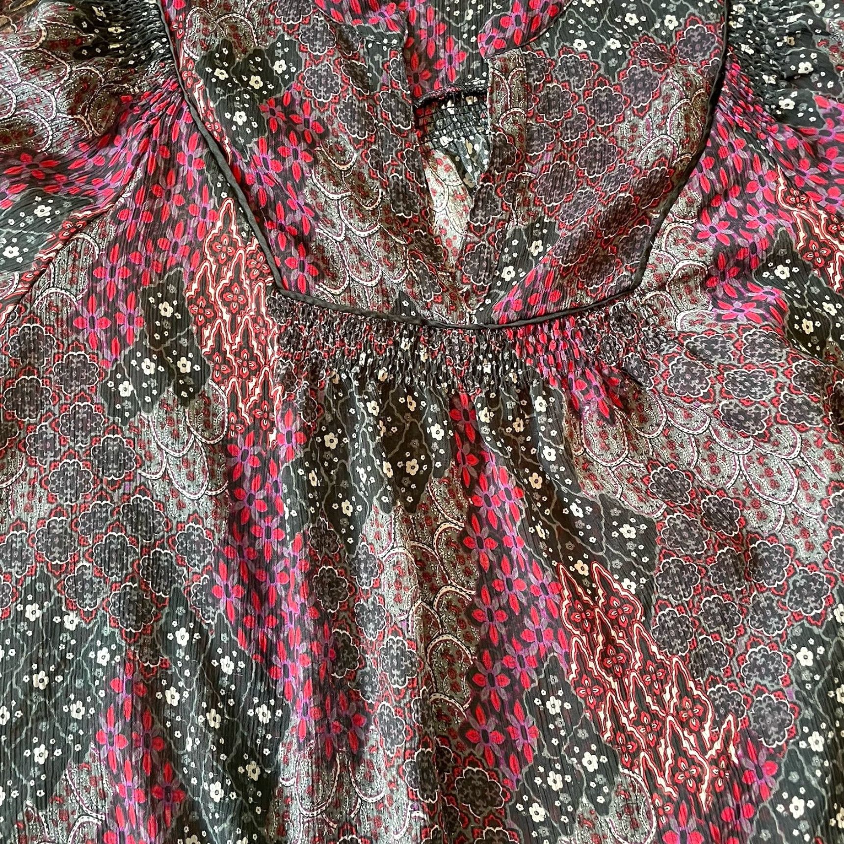 Vintage a.n.a A New Approach Plus 2X Boho Tunic Top Paisley 3/4 Sleeve Blouse Mens? Womens? Size XXL / US 16-18 / IT 52-54 - 4 Thumbnail