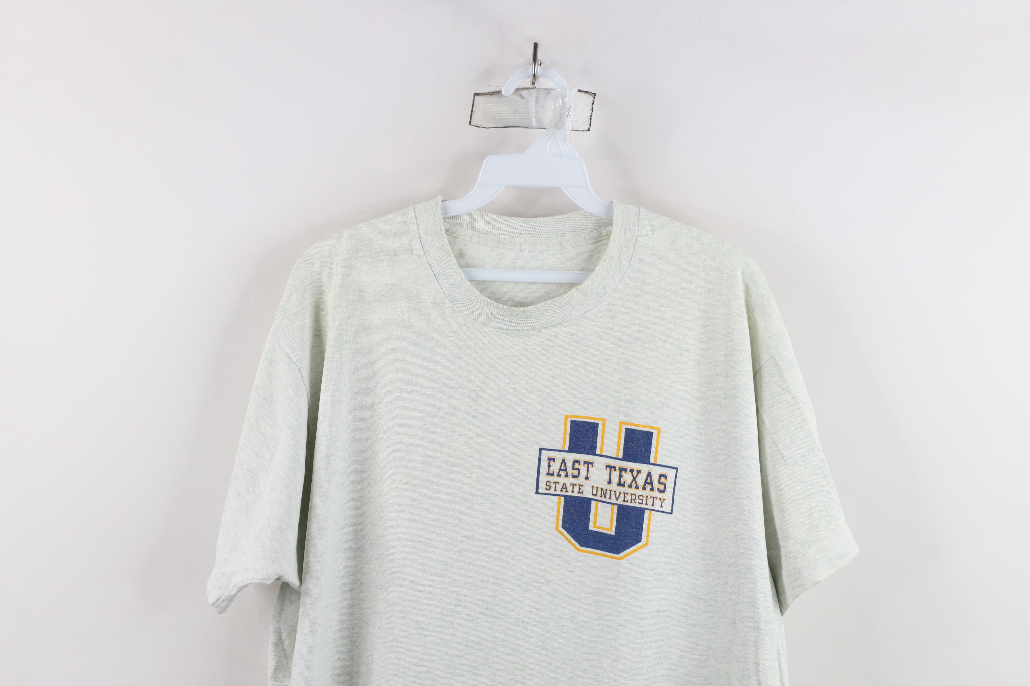 Vintage Vintage 90s East Texas State University T-Shirt Heather Gray Size US XL / EU 56 / 4 - 2 Thumbnail