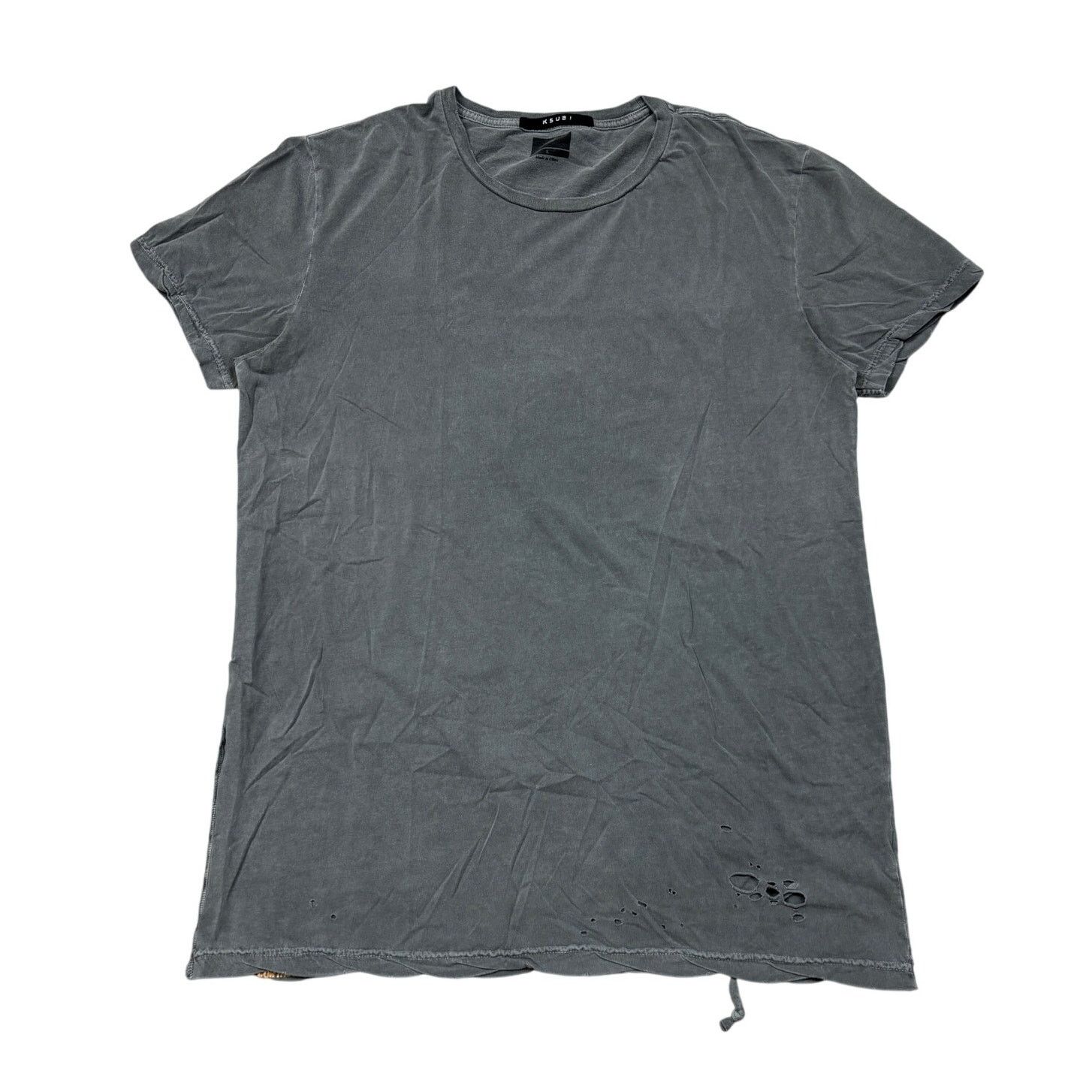 Ksubi Sioux Vintage Gray Distressed T Shirt Men's Large