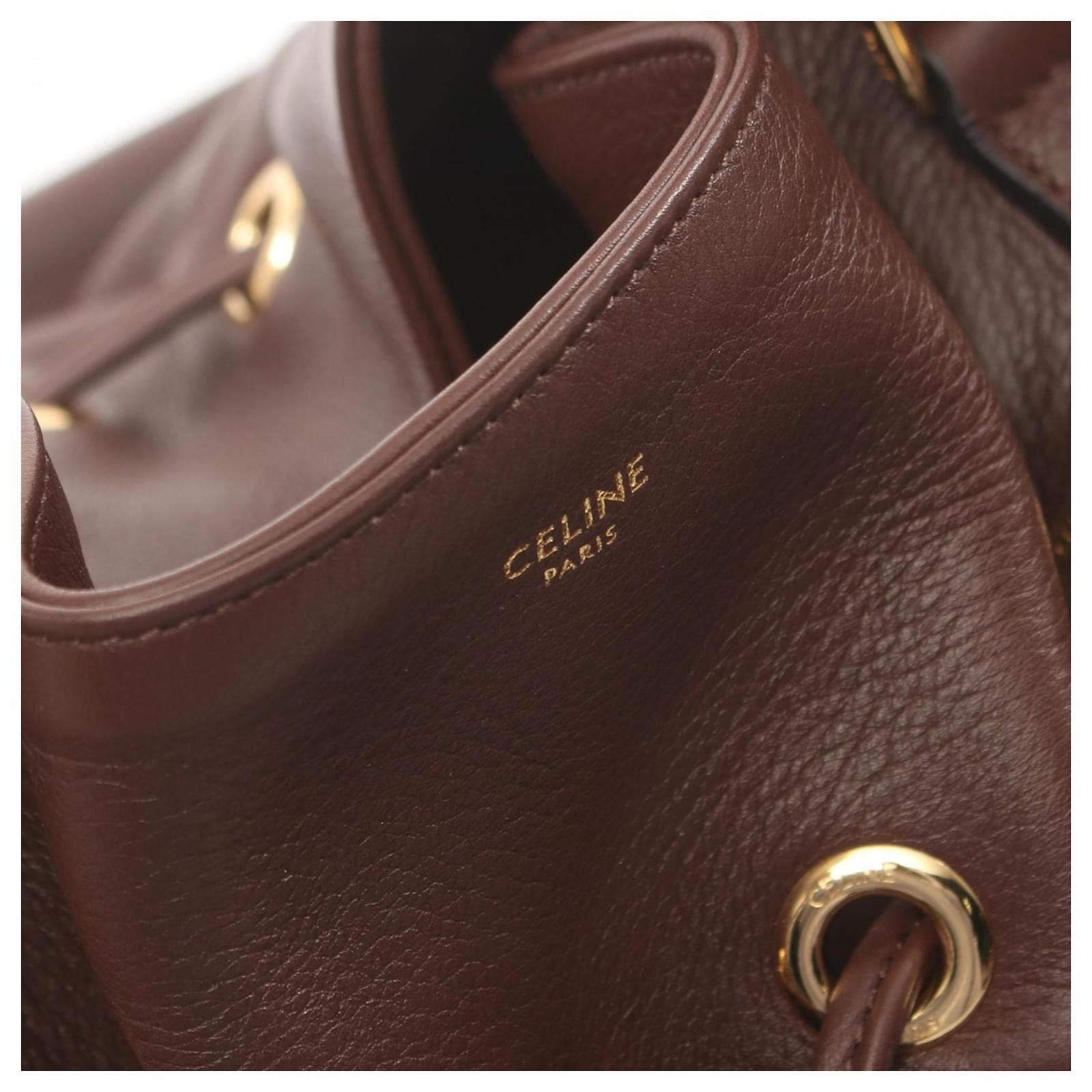 Celine o1y0725 Size : OS / Leather Handbag in Dark Brown Size ONE SIZE - 4 Thumbnail