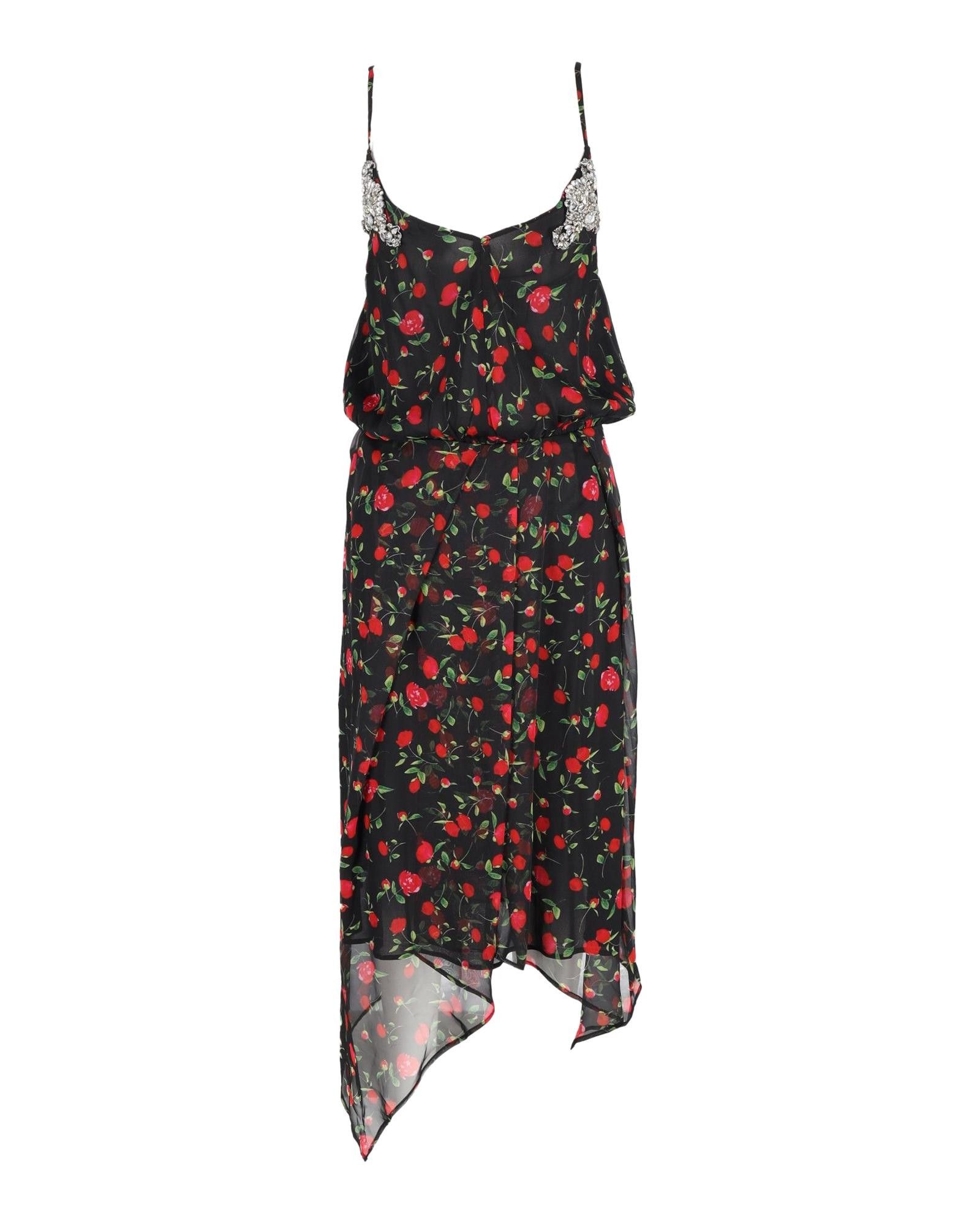 image of Black Silk Rose-Print Dress By Dodo Bar Or, Women's (Size Large)