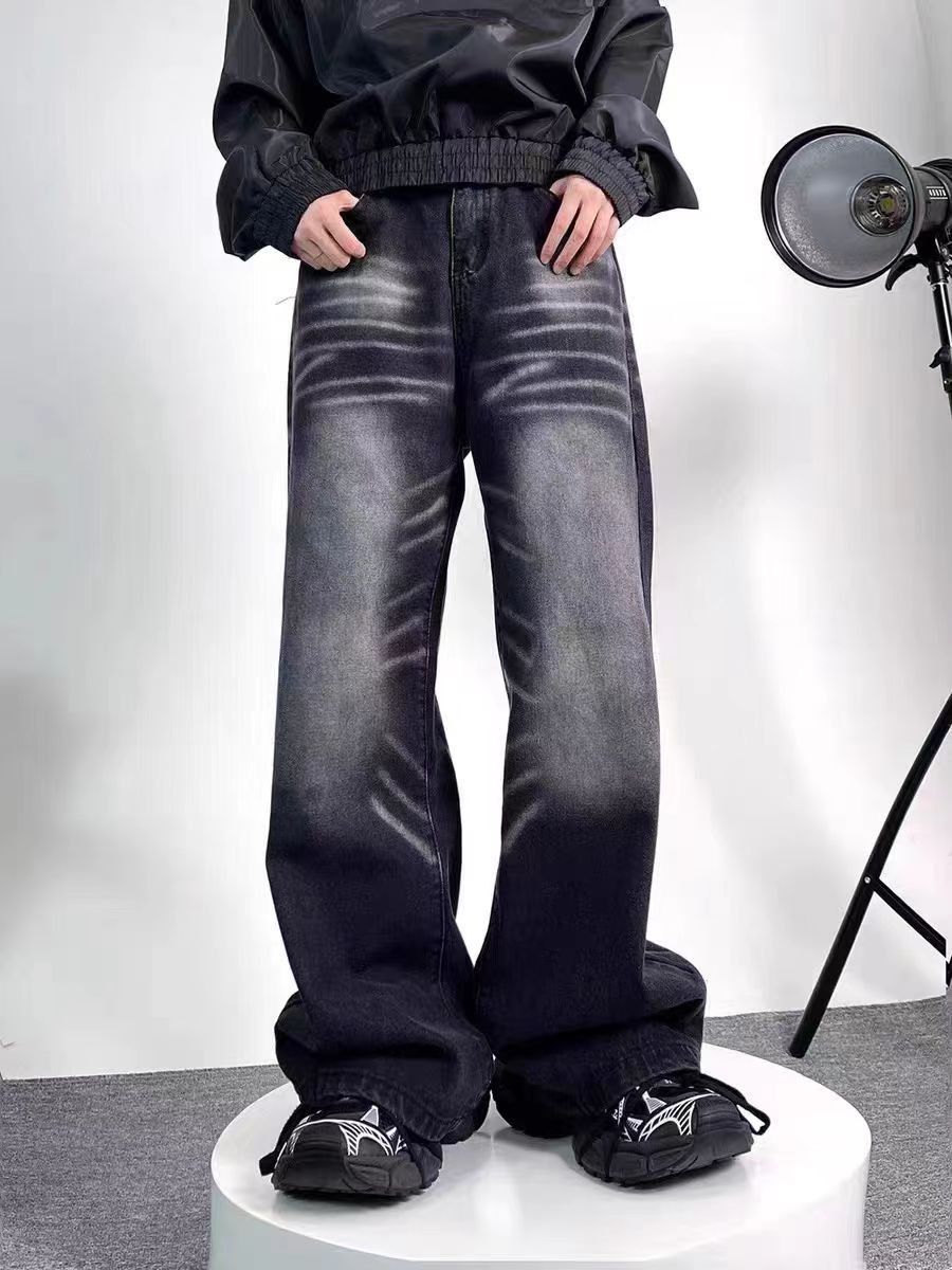 Japanese Brand × Jean Black Washed Loose Wide Leg Jeans Size US 31 - 1 Thumbnail