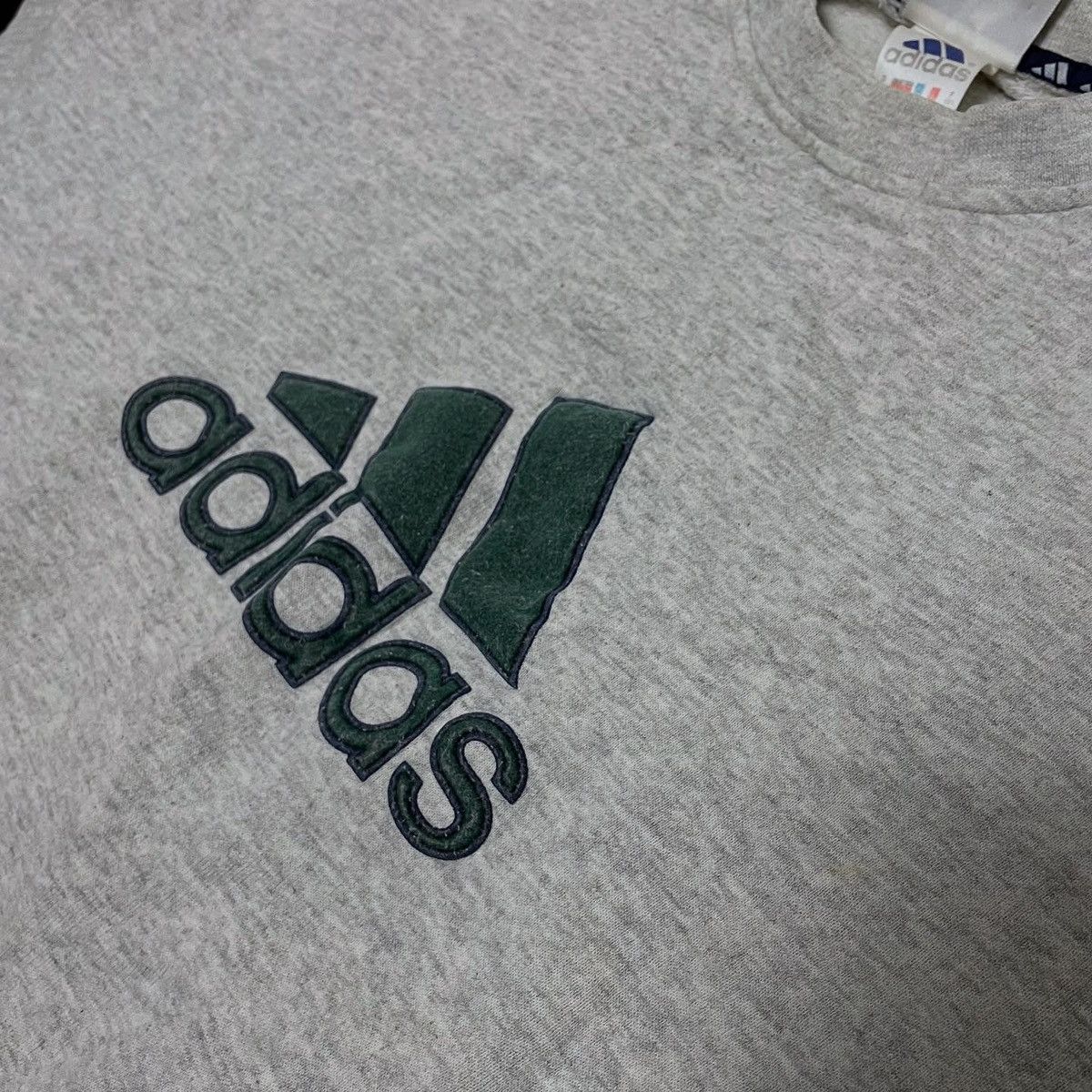 Adidas Vintage Sweatshirt Adidas from 90s Big Logo Grey Size US M / EU 48-50 / 2 - 4 Thumbnail