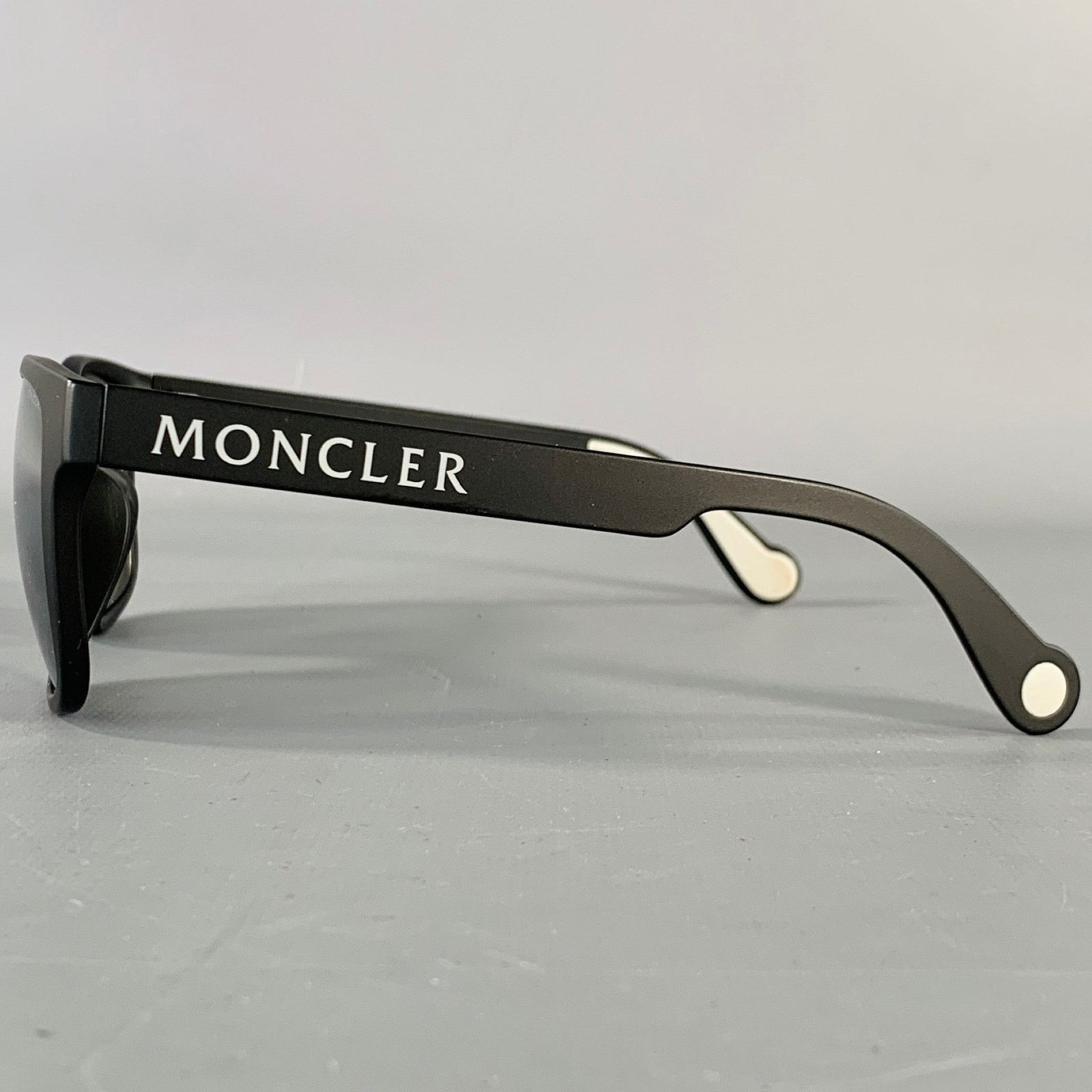 Moncler MONCLER Black Acetate Square Mirrored Sunglasses Size ONE SIZE - 4 Thumbnail