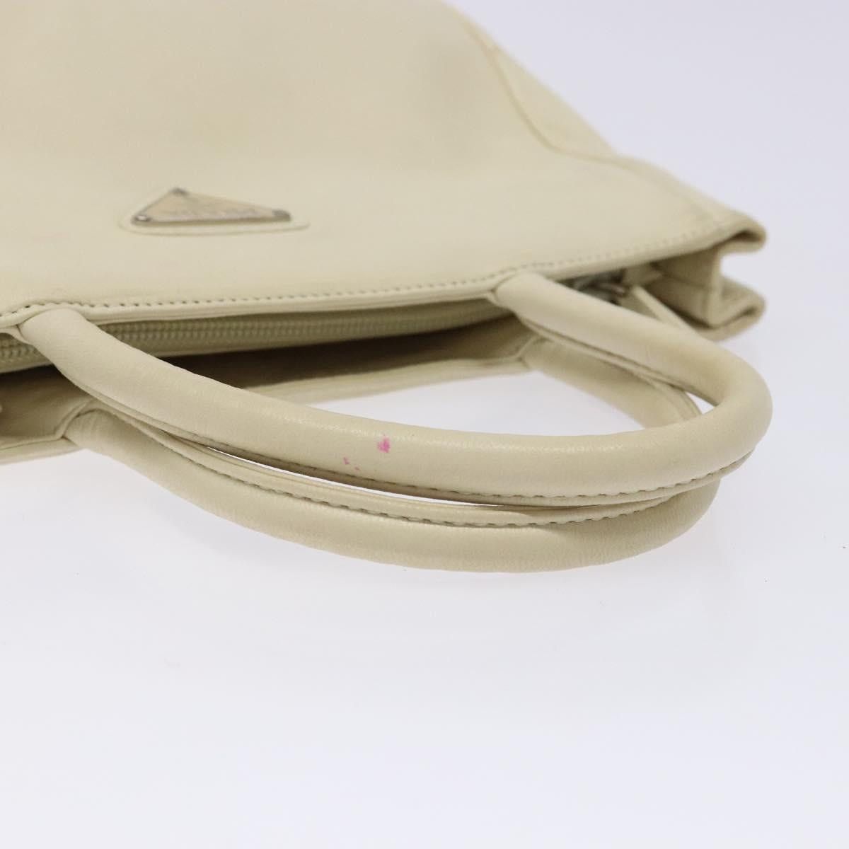 Prada PRADA Tote Bag Leather White Silver Size ONE SIZE - 7 Thumbnail