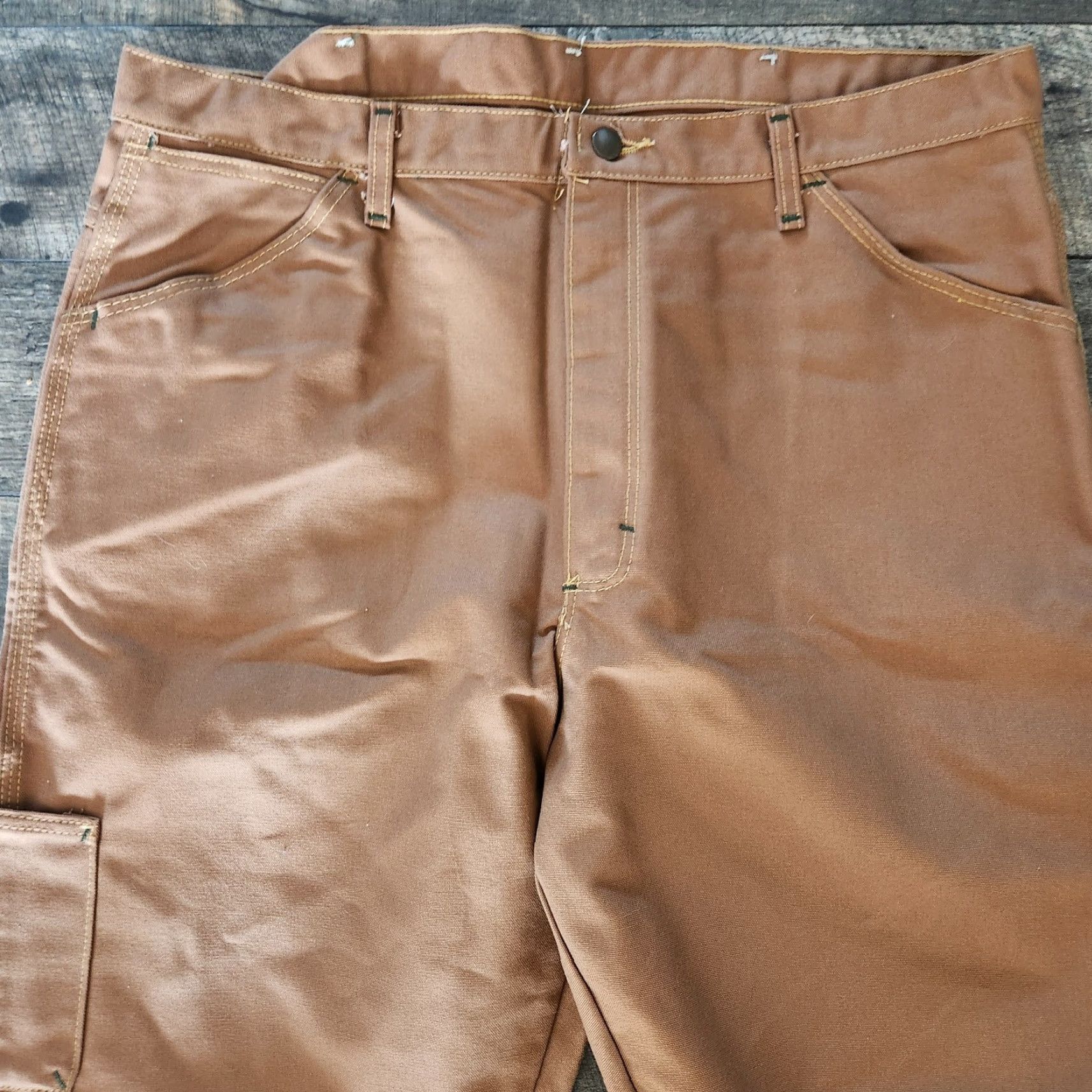 Vintage Bulwark FR Carpenter Pants 40x30 Canvas Duck Brown Durable Utility Pockets Work Mens Jeans Regular 40 Inseam 30 Straight" Size US 40 / EU 56 - 3 Thumbnail
