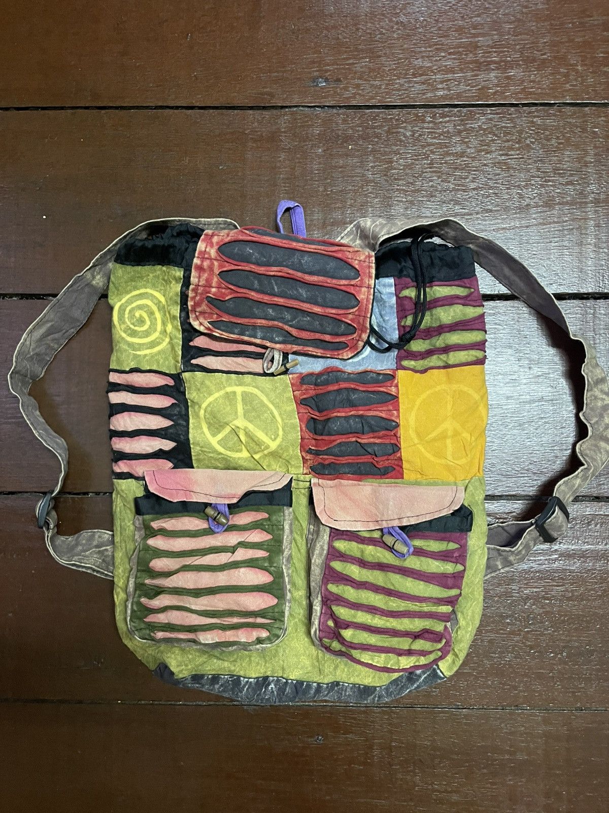 Japanese Brand Custom Dyed Multicolor Fanny Rucksack Bagpack Size ONE SIZE - 12 Thumbnail