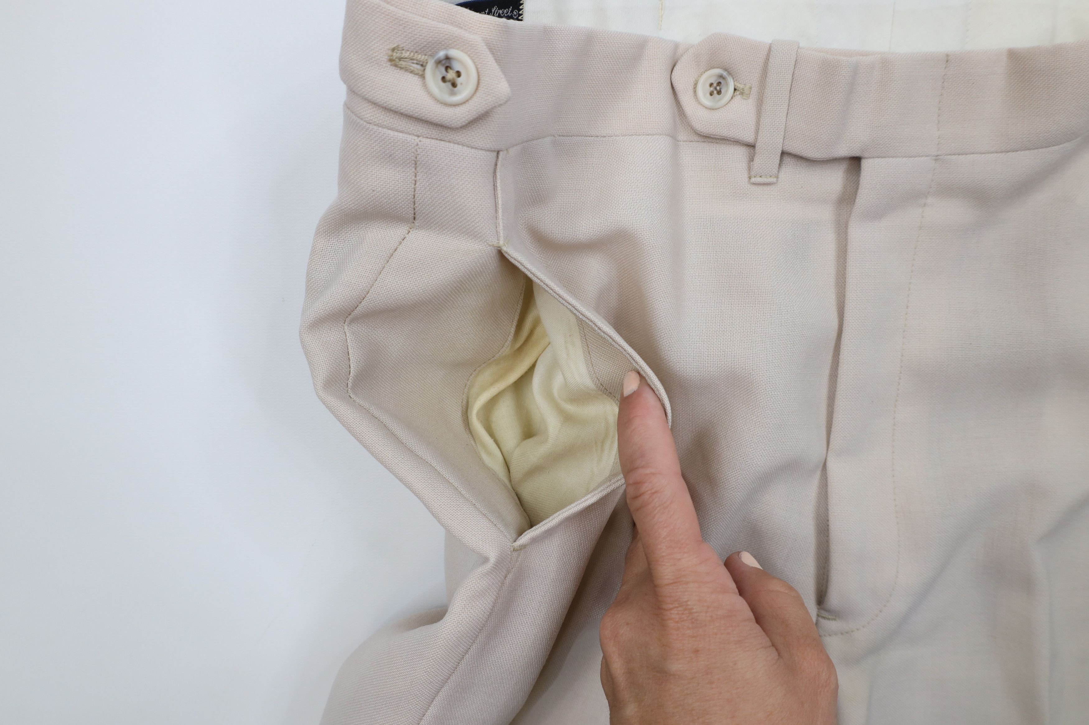 Vintage Vintage 70s Streetwear Knit Wide Leg Chino Pants Beige USA Size US 38 / EU 54 - 8 Thumbnail