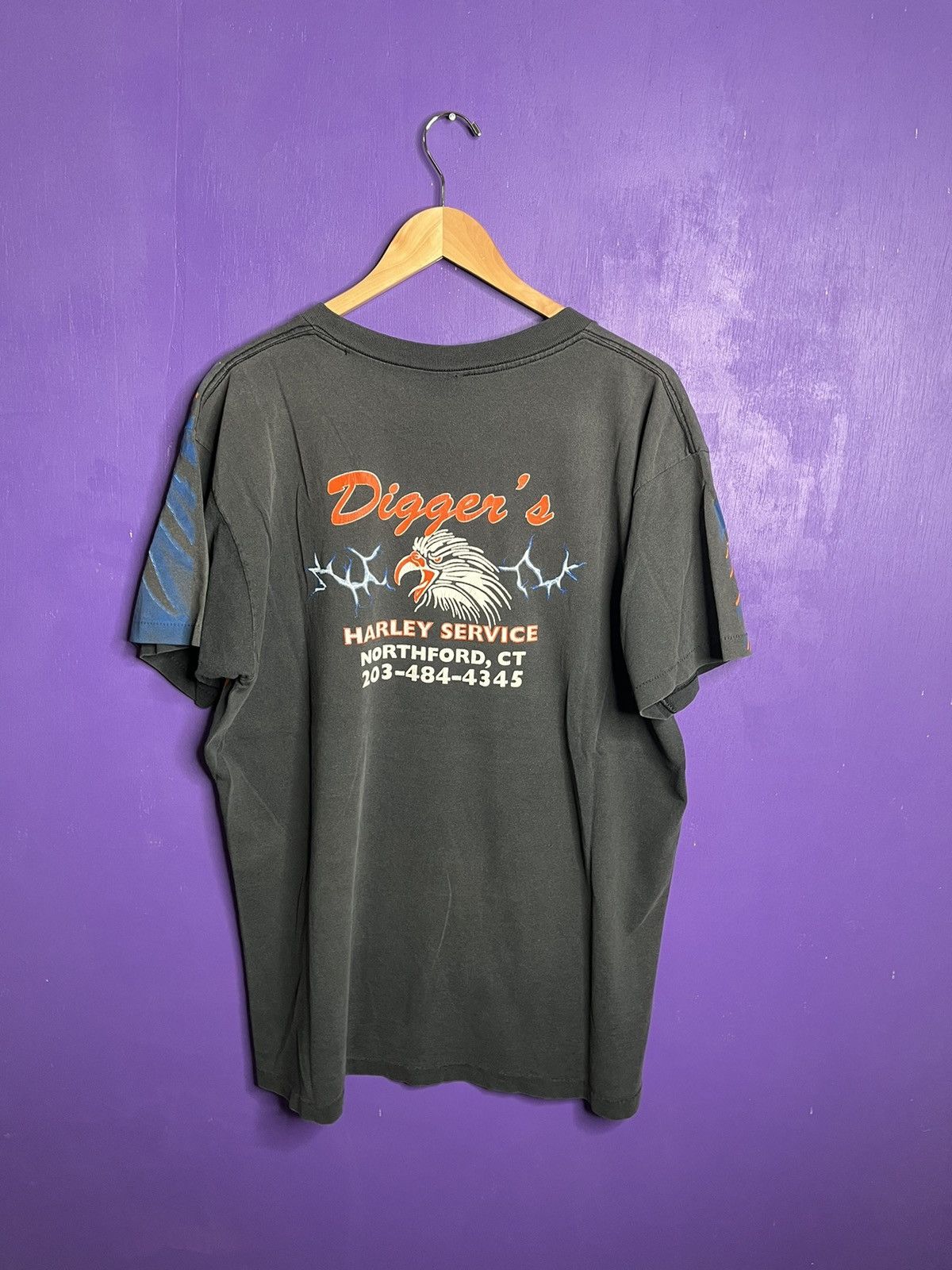 Harley Davidson Vintage 1995 Harley Davidson flying eagle AOP t-shirt Size US XL / EU 56 / 4 - 2 Thumbnail