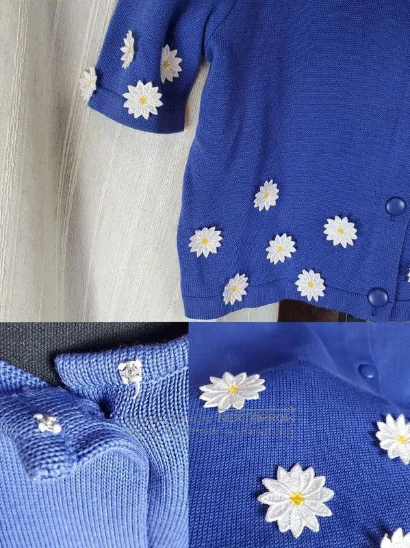 Dior Dior Summer Blue Embroidered Top . Size L / US 10 / IT 46 - 7 Thumbnail
