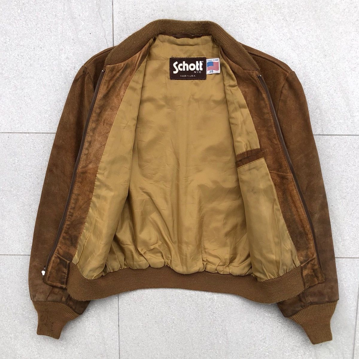Schott Vintage SCHOTT NYC Suede Leather Bomber Jacket 🇺🇸 Size US M / EU 48-50 / 2 - 3 Thumbnail