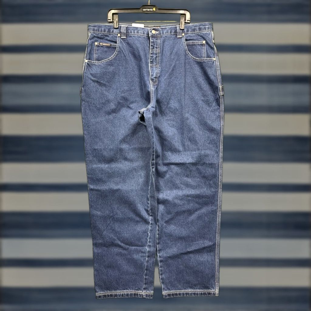 Vintage VINTAGE Musso Jeans Men 44x32 Baggy Wide-Leg Denim 5-Pocket Grunge NWT Retro Workwear Blue Cotton Musso Mens Jeans 90s Style Size US 44 / EU 60 - 1 Thumbnail