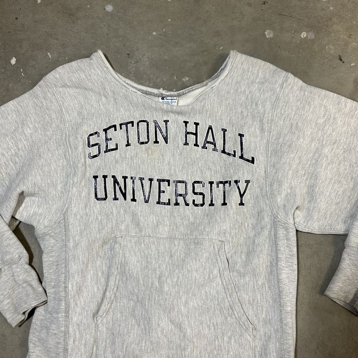 Vintage 80s seton hall university champion reverse weave. | Grailed